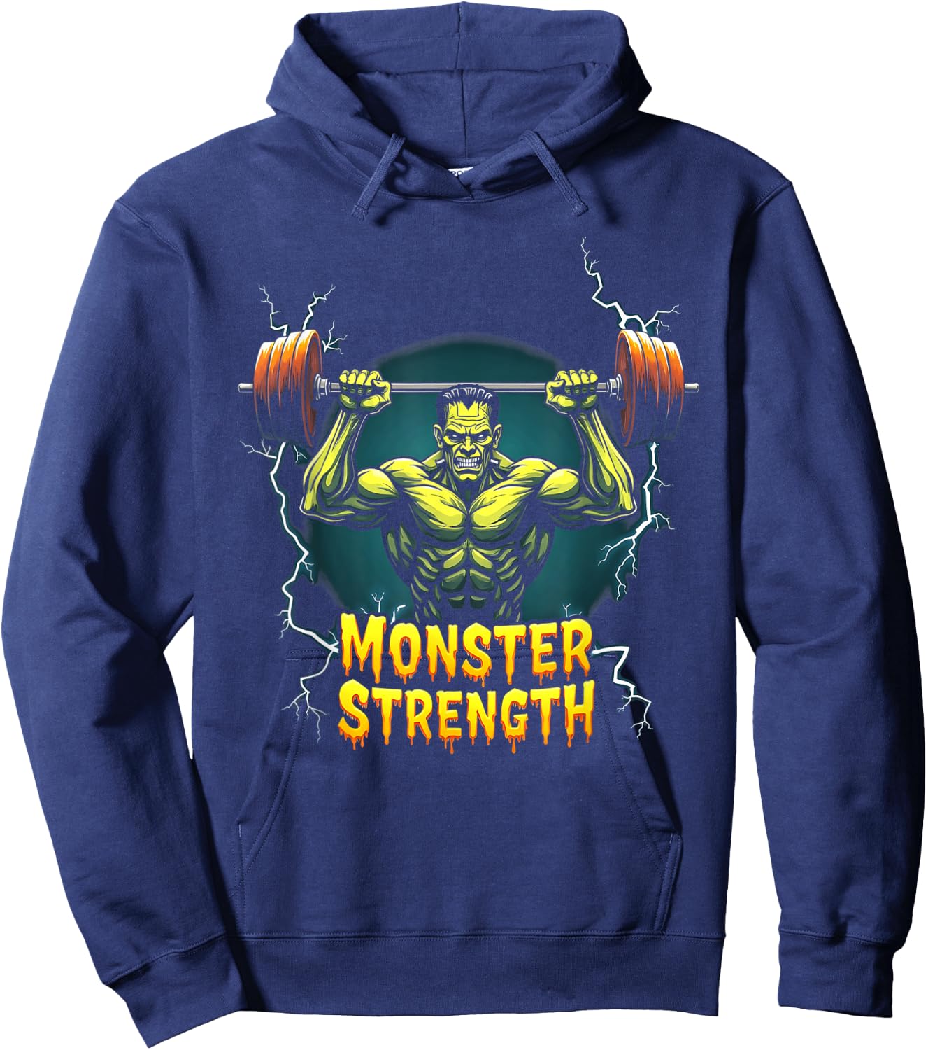 Frankenstein Monster Halloween Gym Workout Monster Strength Hoodie - Hoodie | Navy