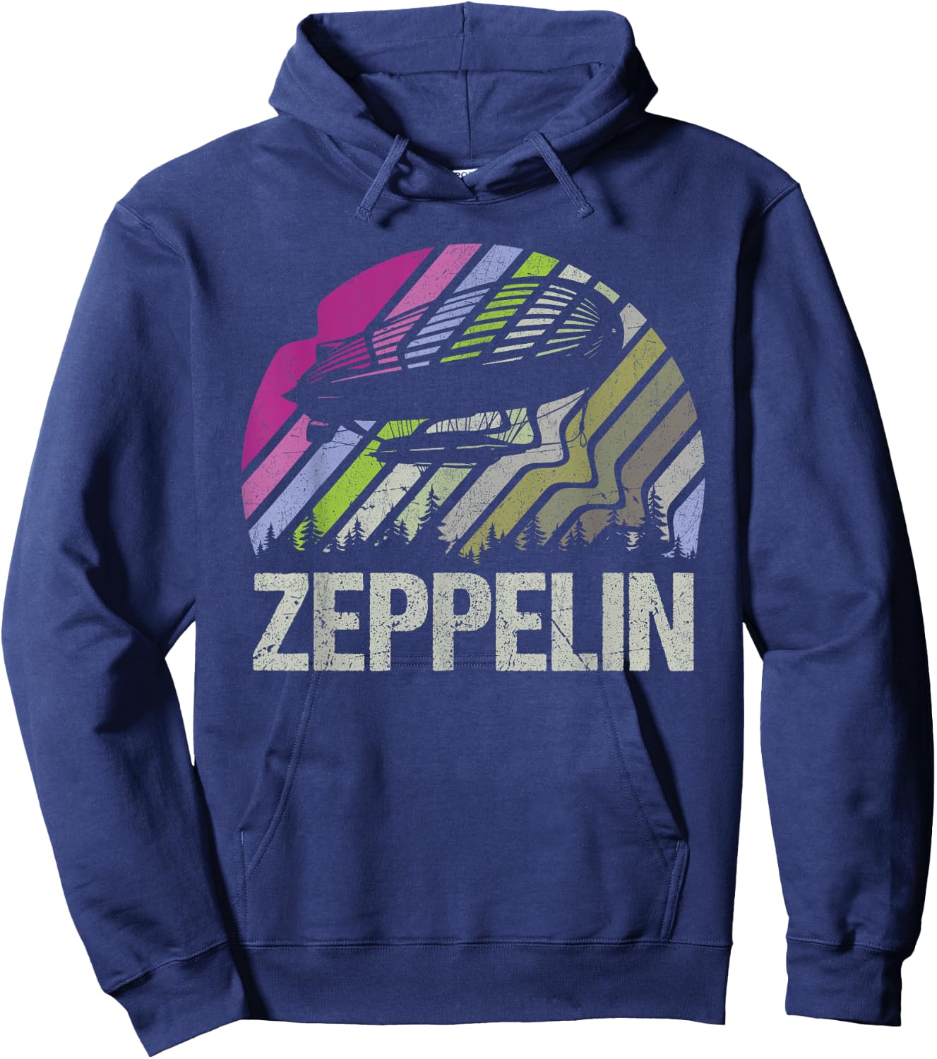 Retro Vintage Zeppelin Airship Aviation Blimp Men Women Kids Hoodie - Hoodie | Navy