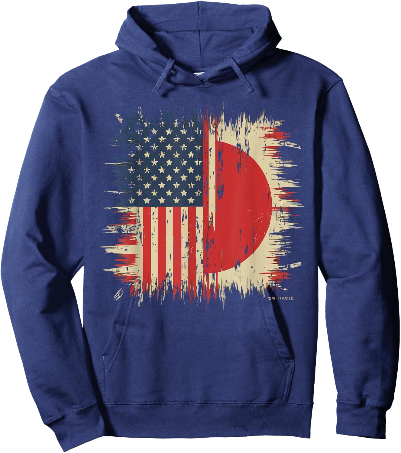 Half Japanese Half American USA Flag Japan America Hoodie - Hoodie | Navy