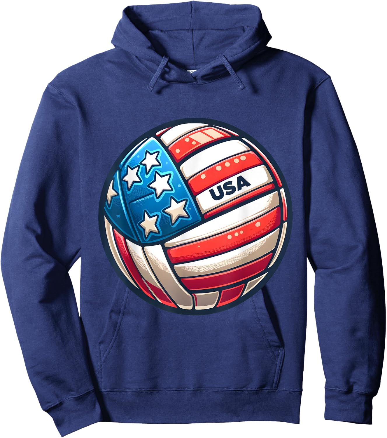 Volleyball Support Team Flag USA Beach American Men Women Kids Hoodie - Hoodie | Navy