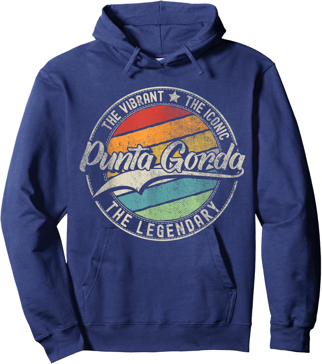 Punta Gorda FL | Florida | Vintage Distressed Hoodie - Hoodie | Navy