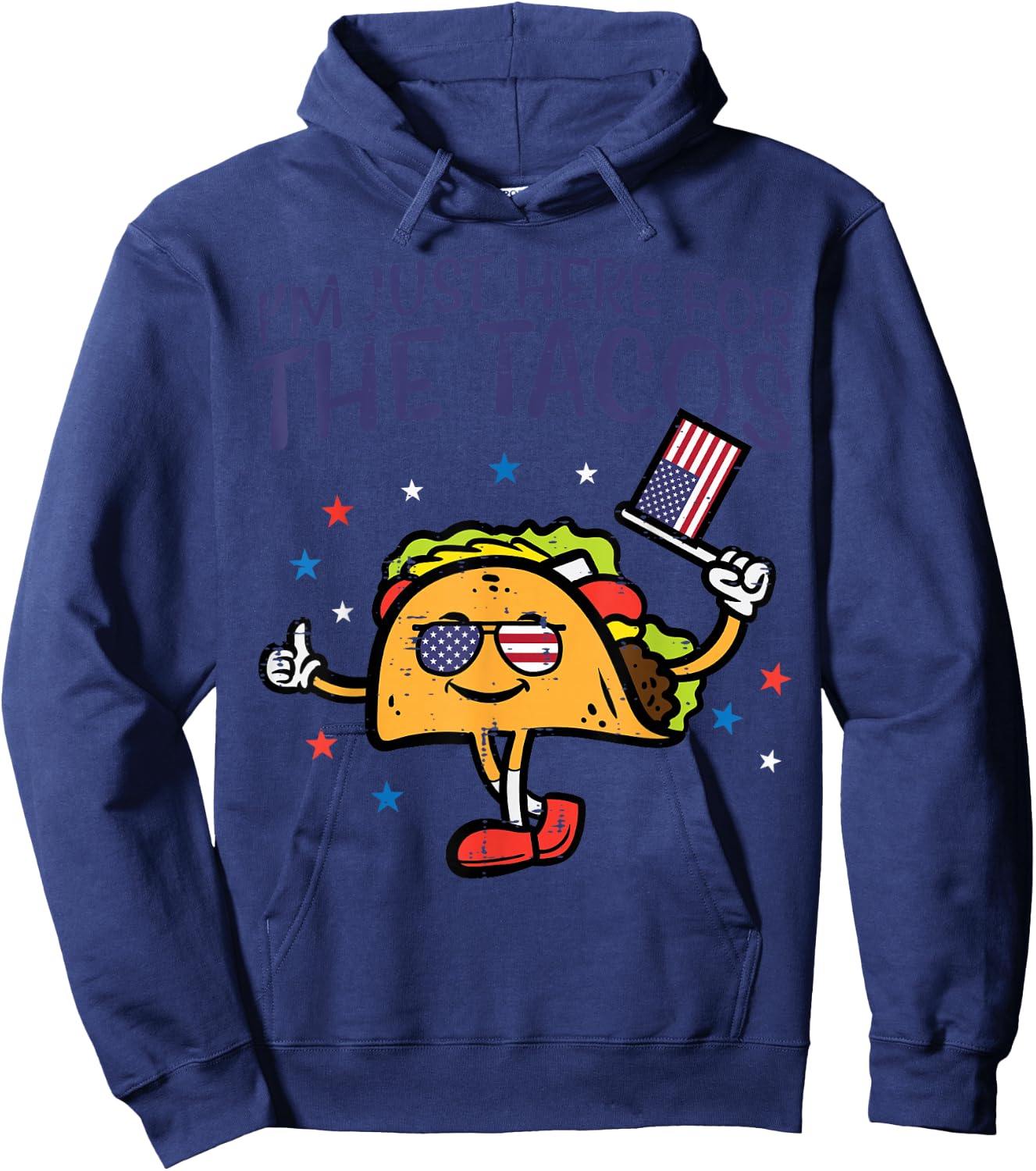 4th July Here For Tacos Mexican Food Patriot Men Women Kids Hoodie - Hoodie | Navy