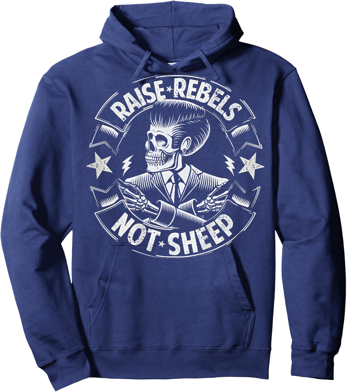 Raise Rebels Not Sheep (on back) Hoodie - Hoodie | Navy