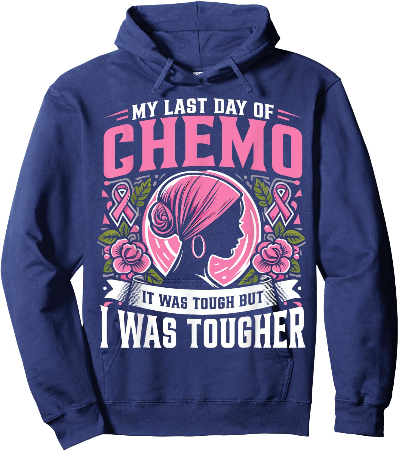 Chemo Warrior My Last Day Of Chemo Breast Cancer Survivor Hoodie - Hoodie | Navy