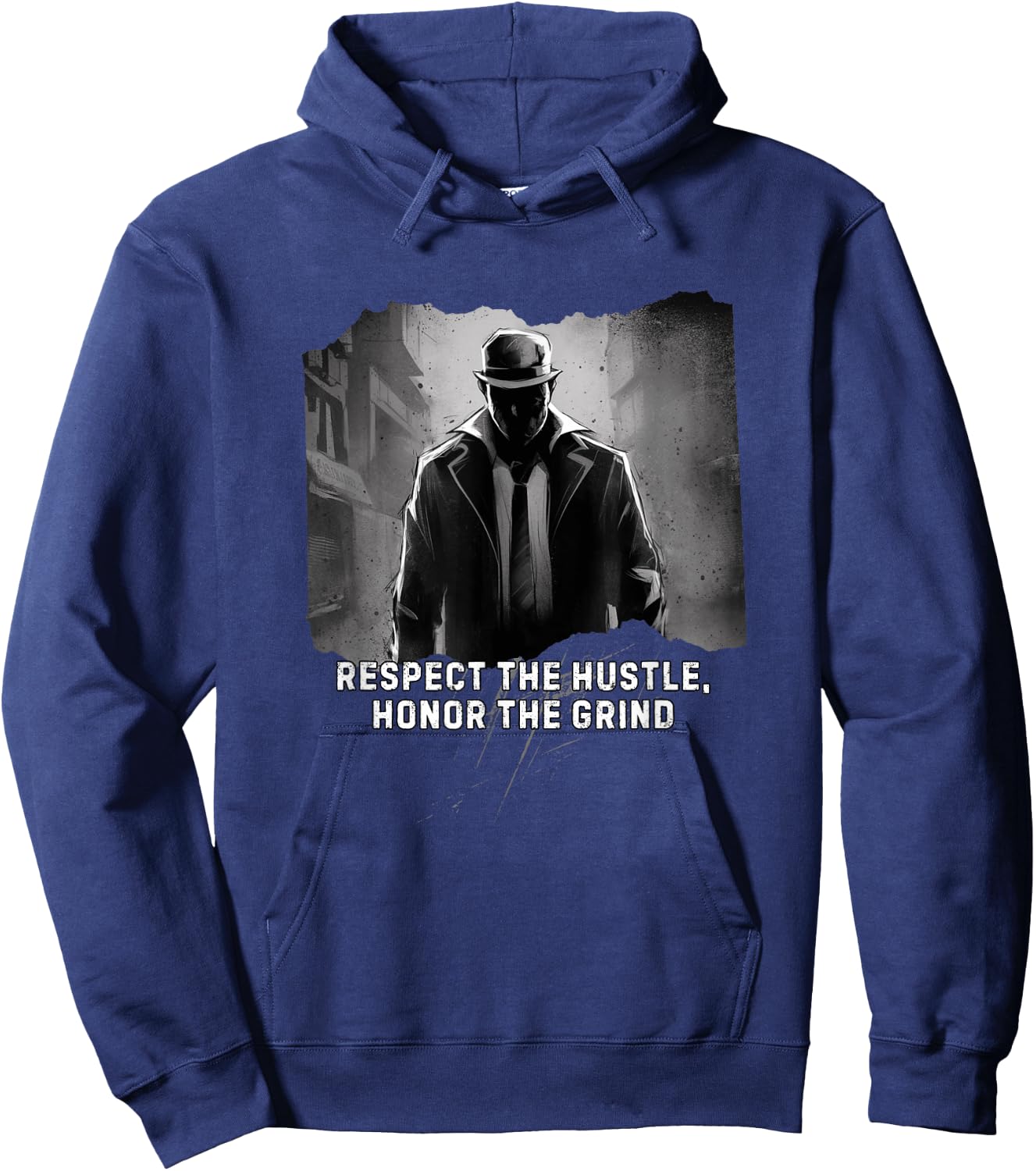 Respect the Hustle Honor the Grind Hoodie - Hoodie | Navy