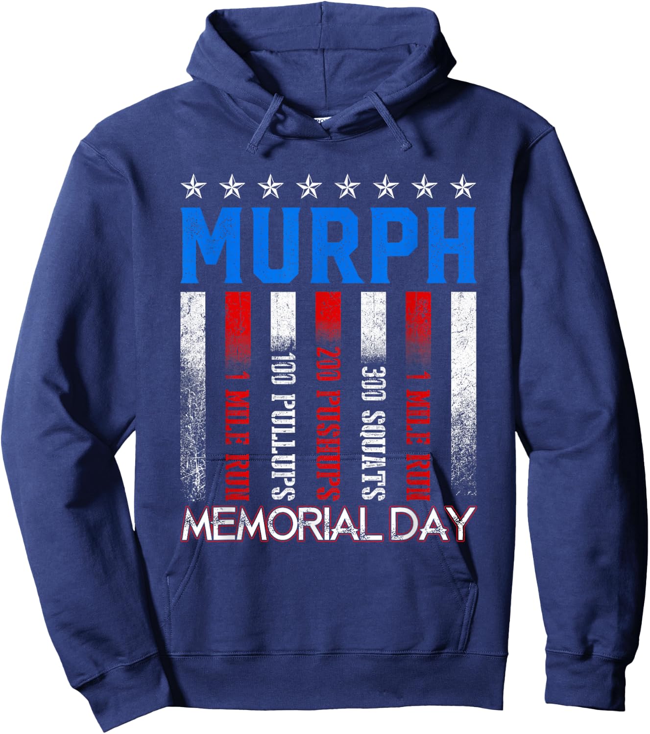 Murph Workout Exercise Challenge Murph Memorial Day Hoodie - Hoodie | Navy