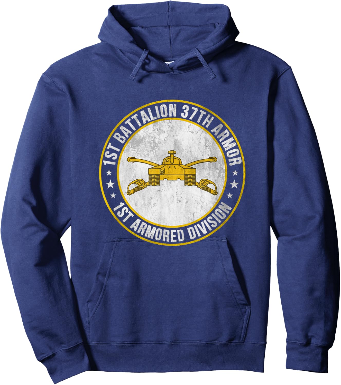 1st Battalion 37th Armor 1st Armored Division Veteran Hoodie - Hoodie | Navy