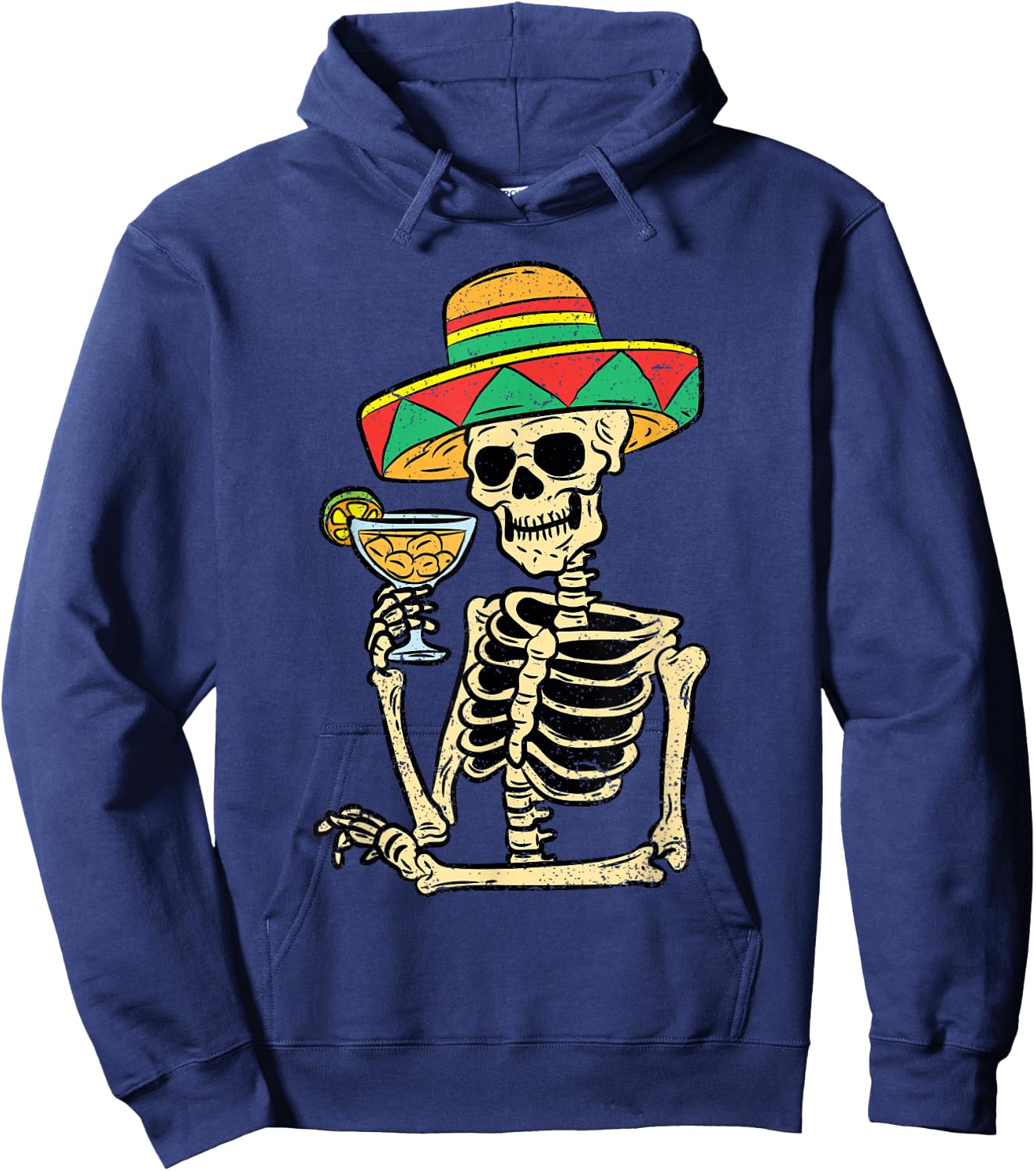 Mexican Skeleton Sombrero Cinco De Mayo Fiesta Men Women Hoodie - Hoodie | Navy