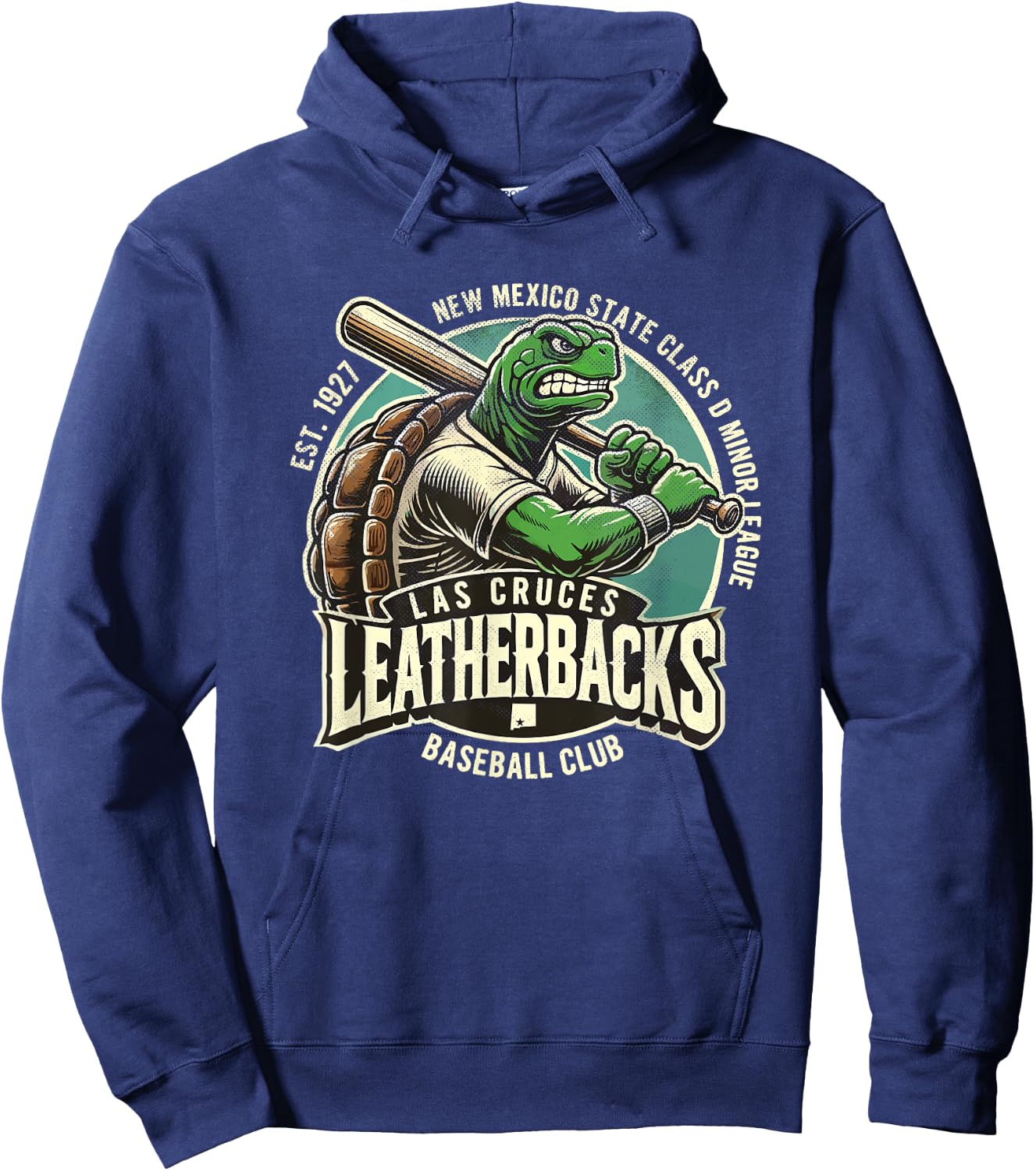 Las Cruces Leatherbacks Retro Minor League Baseball Team Hoodie - Hoodie | Navy