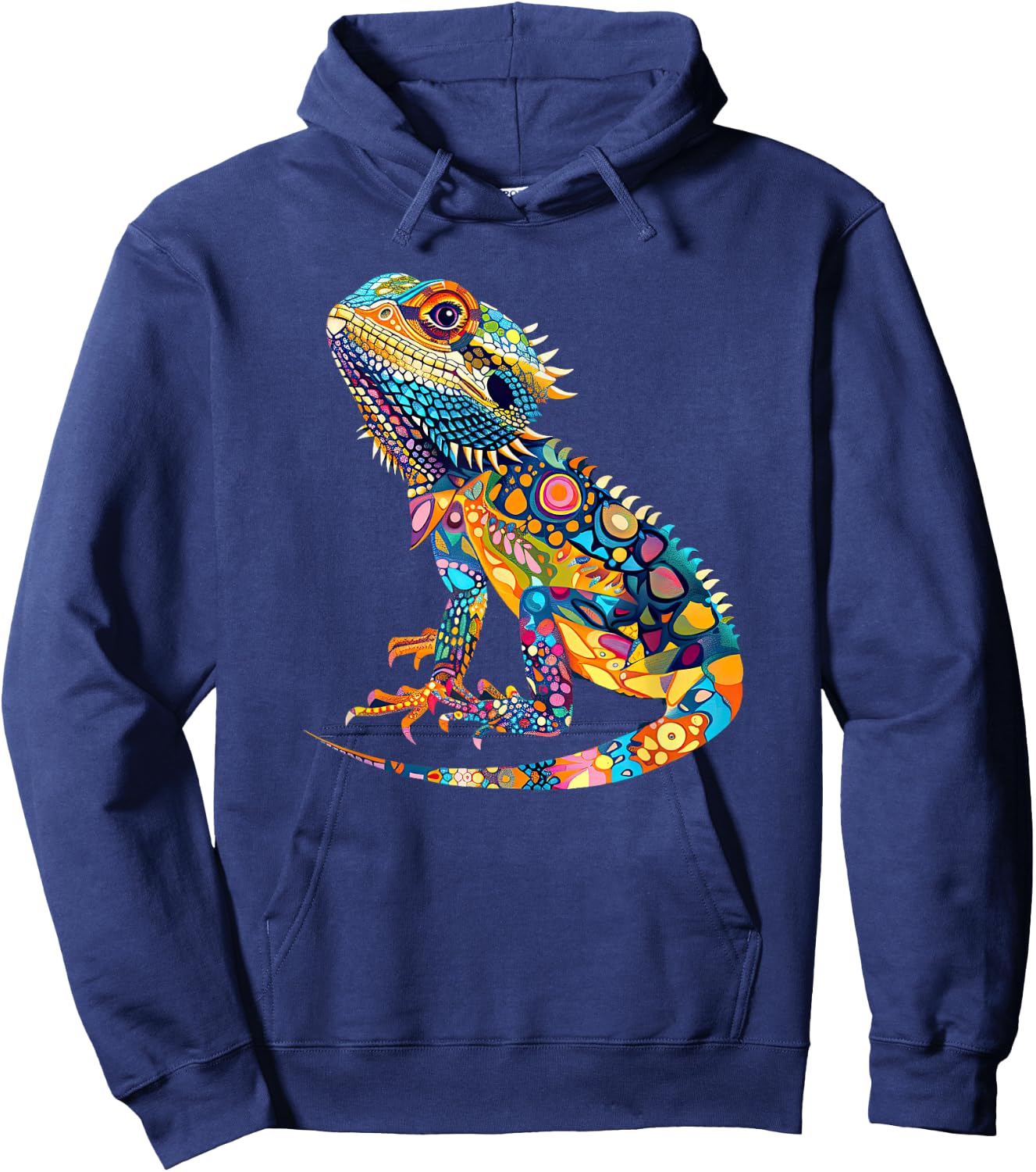 Bearded Dragon Colorful Design for Exotic Pet Enthusiasts Hoodie - Hoodie | Navy