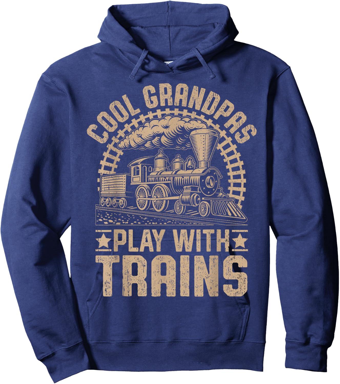 Cool Grandpas Play With Trains Locomotives Trains Grandpa Hoodie - Hoodie | Navy