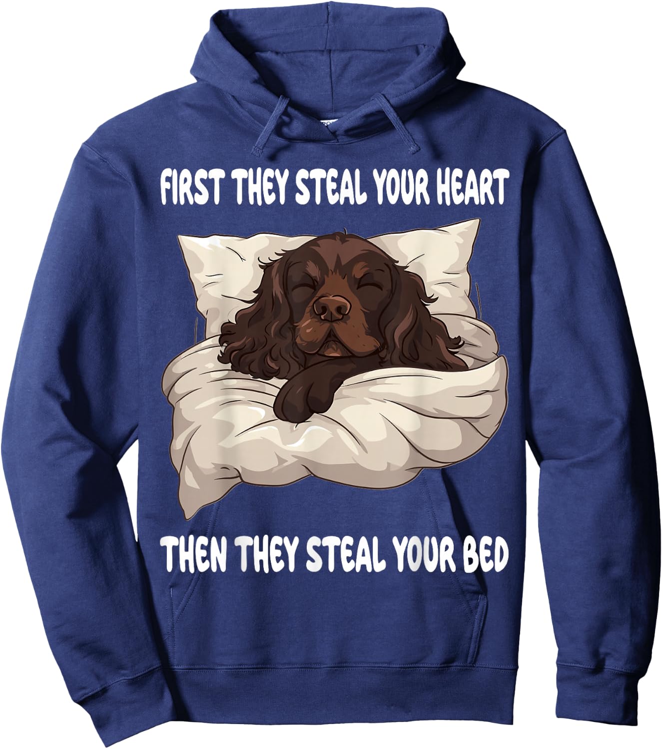 Boykin Spaniel Sleeping Pajamas Nightgown Hoodie - Hoodie | Navy