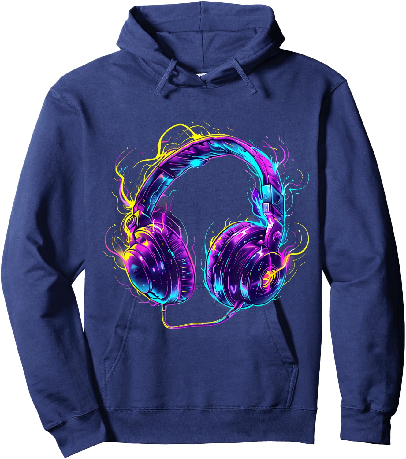 Headphones Music DJ Music Lover Beatmaker Techno Artwork Hoodie - Hoodie | Navy