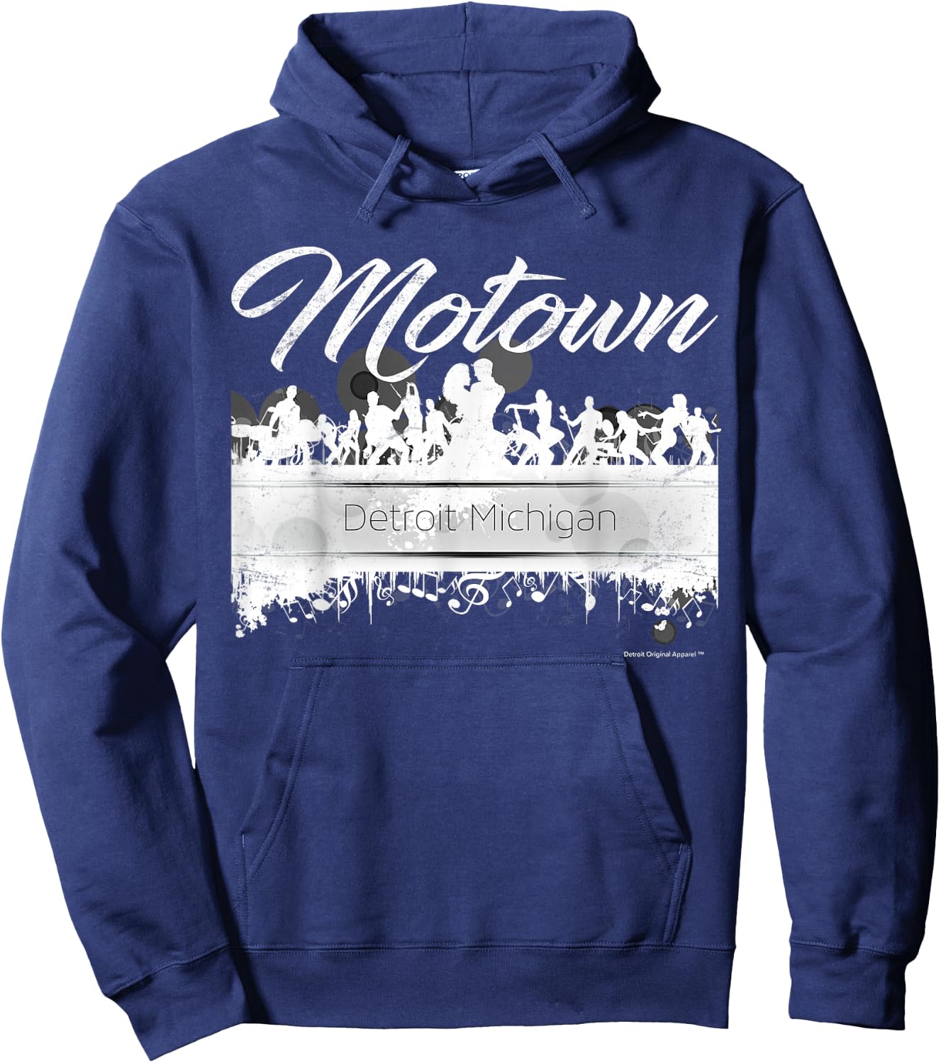 Motown Sound - Detroit Michigan Distressed Vintage Hoodie - Hoodie | Navy