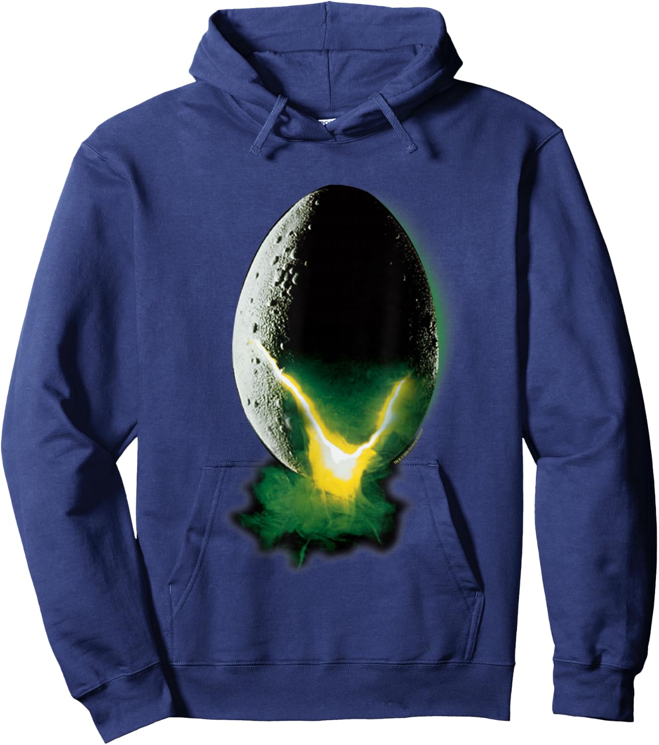 Aliens Iconic Xenomorph Egg Hatching Neon Big Chest Poster Hoodie - Hoodie | Navy