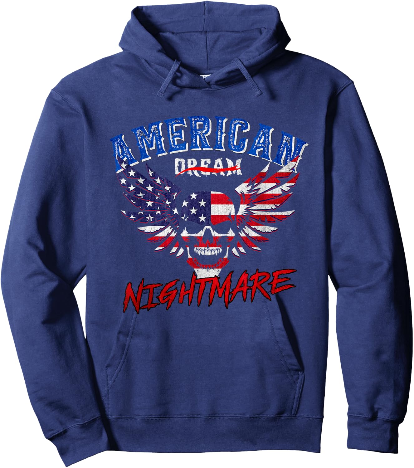 Nightmares Funny Outfits Vintage American Flag Dream Apparel Hoodie - Hoodie | Navy