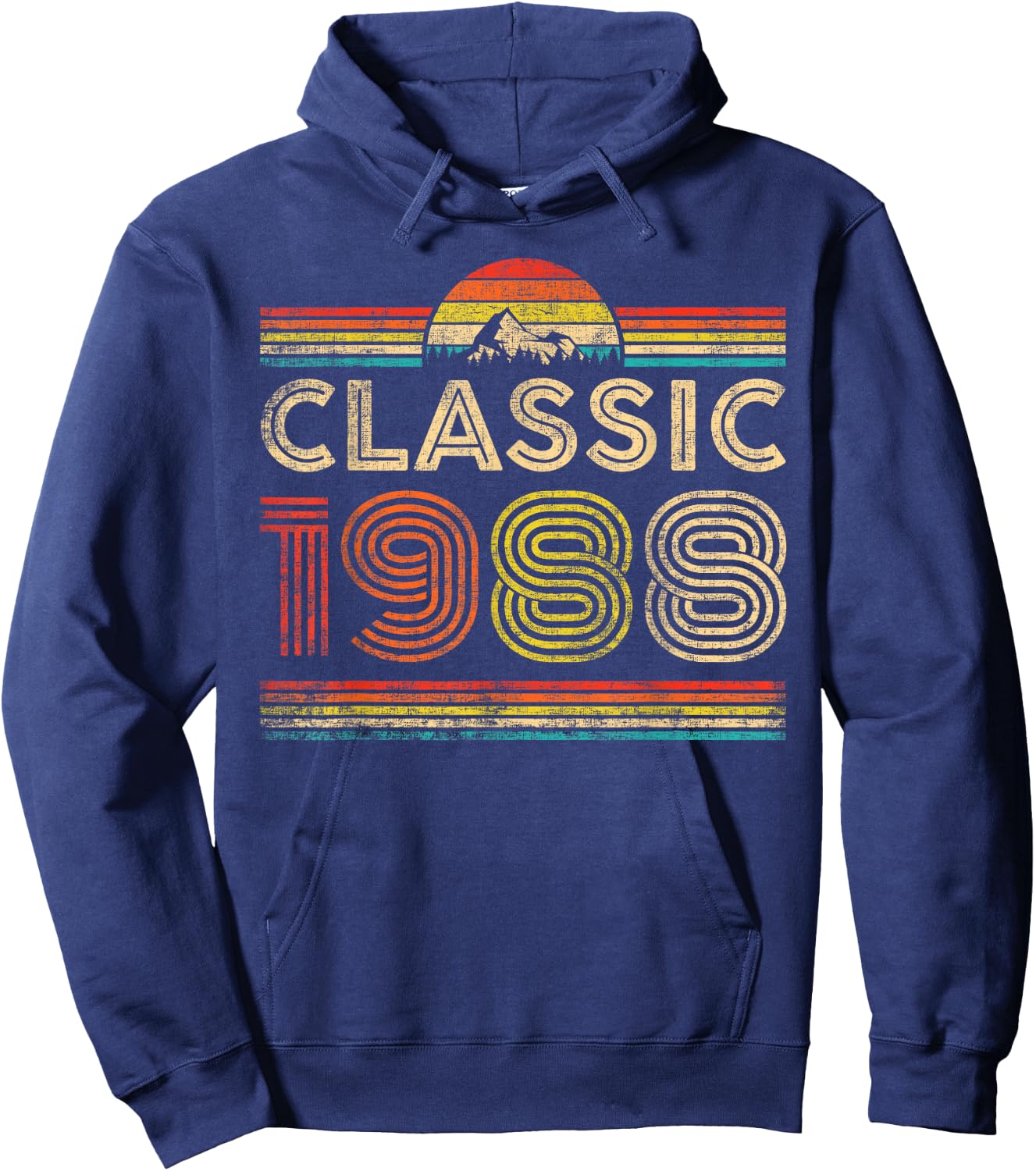 Classic 1988 Vintage 1988 Classic Year Men Women Birthday Hoodie - Hoodie | Navy