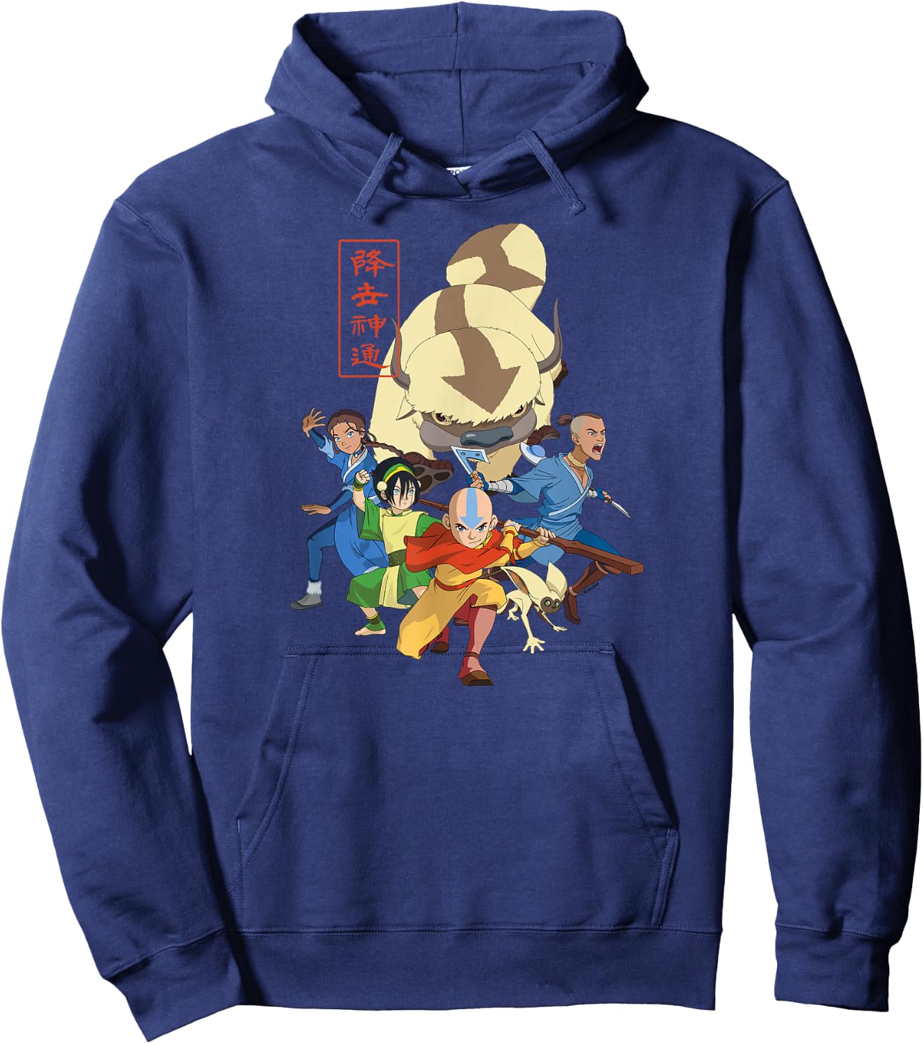 Avatar the Last Airbender - Aang Toph Sokka Katara Appa Momo Hoodie - Hoodie | Navy