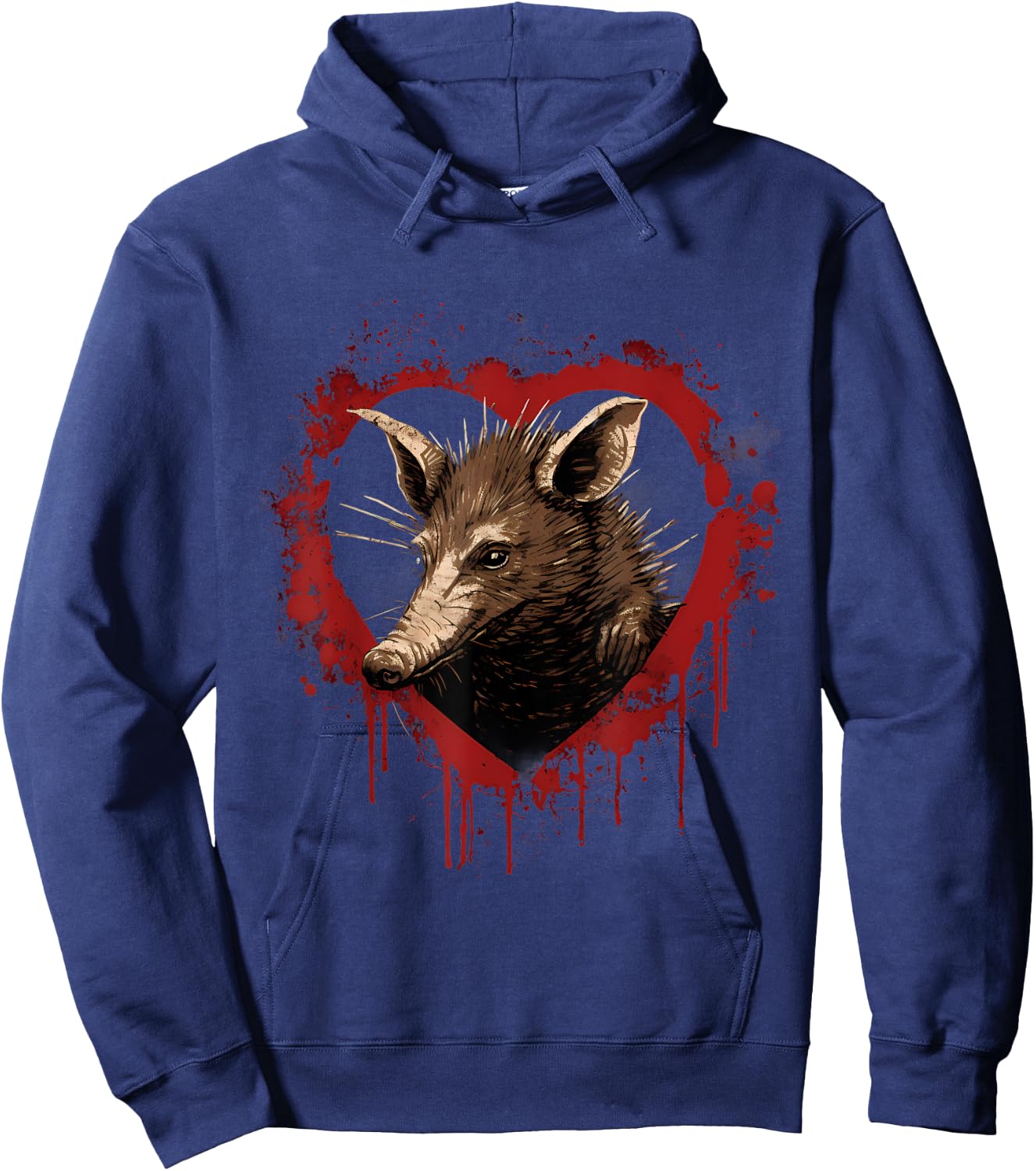 Aardvark Drawing Heart Animal Art Splash Nature Artwork Hoodie - Hoodie | Navy