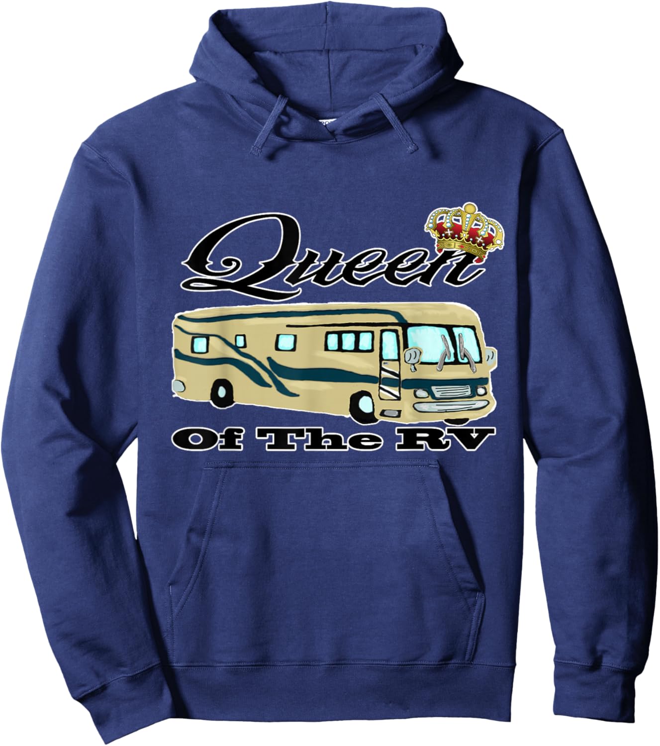 Queen Of The RV Funny Camping T Shirt Hoodie - Hoodie | Navy