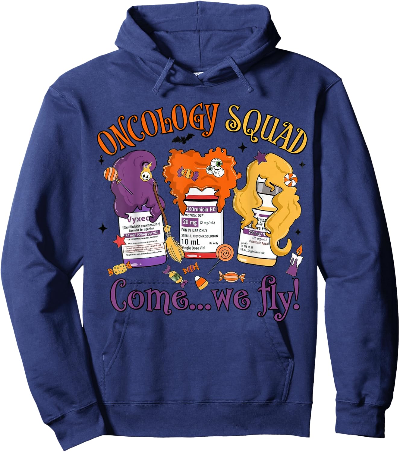 Oncology Nurse Halloween, Pediatric Oncology,Oncology Squad Hoodie - Hoodie | Navy