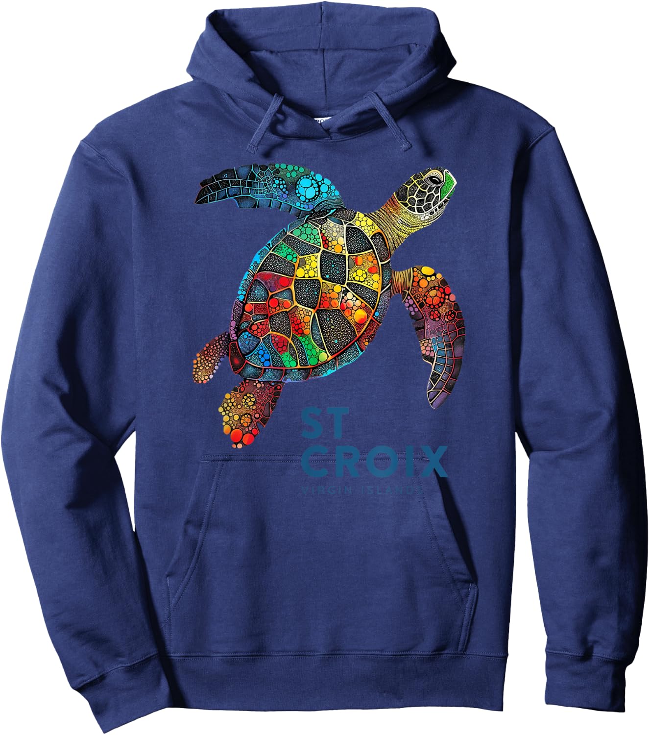 St Croix Virgin Islands Vintage Vacation Shirt Sea Turtle Hoodie - Hoodie | Navy
