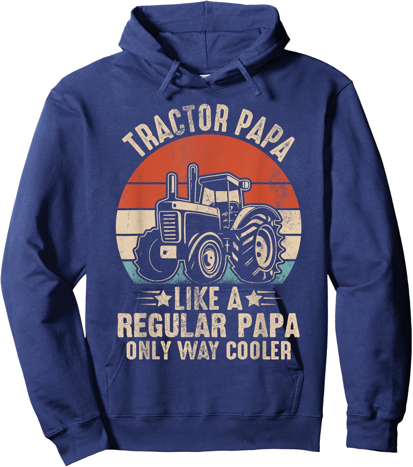 funny tractor shirts men Tractor papa like a regular papa Hoodie - Hoodie | Navy