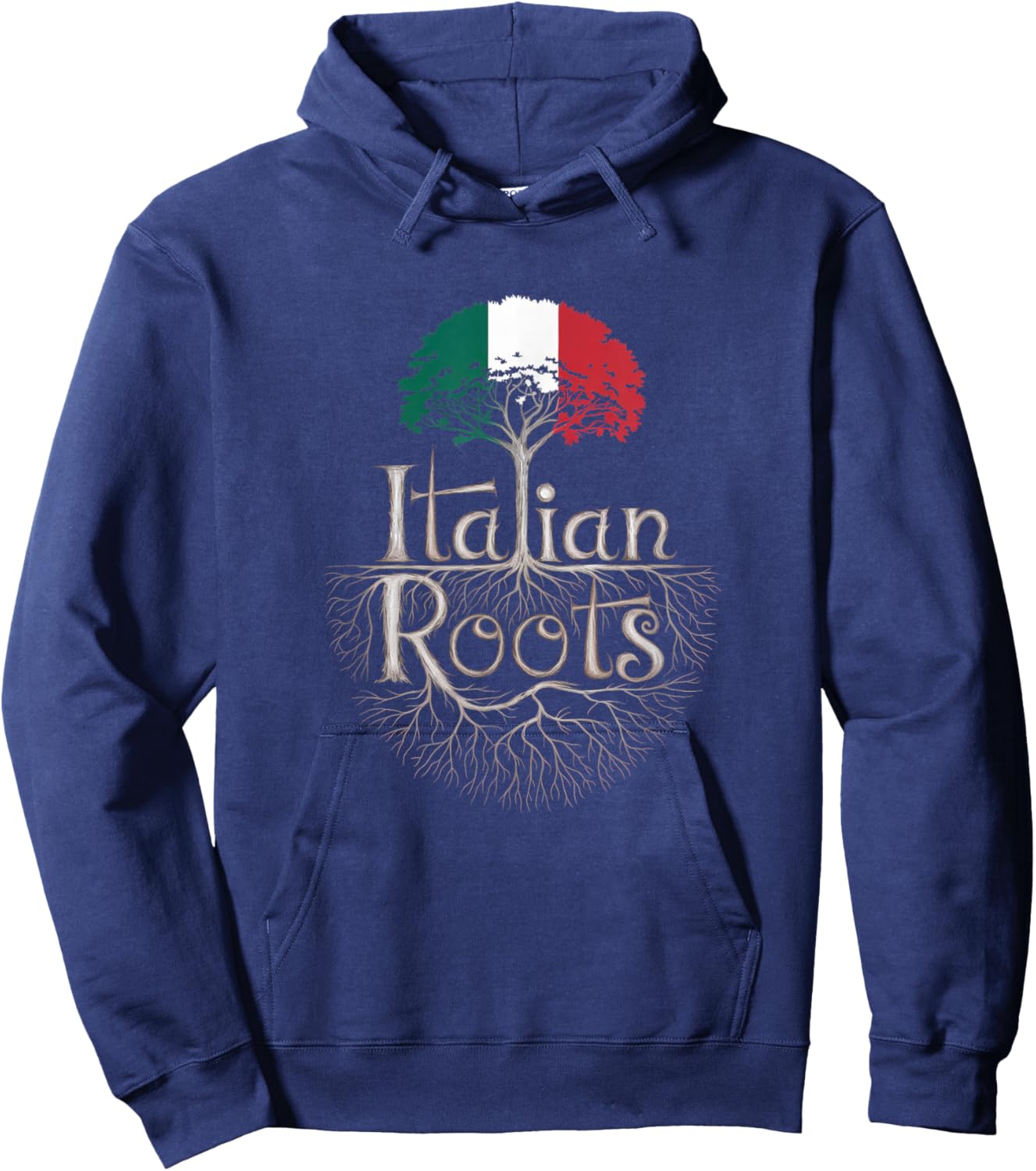 Italian Roots - Italy Flag Colors Family Tree Souvenir Hoodie - Hoodie | Navy