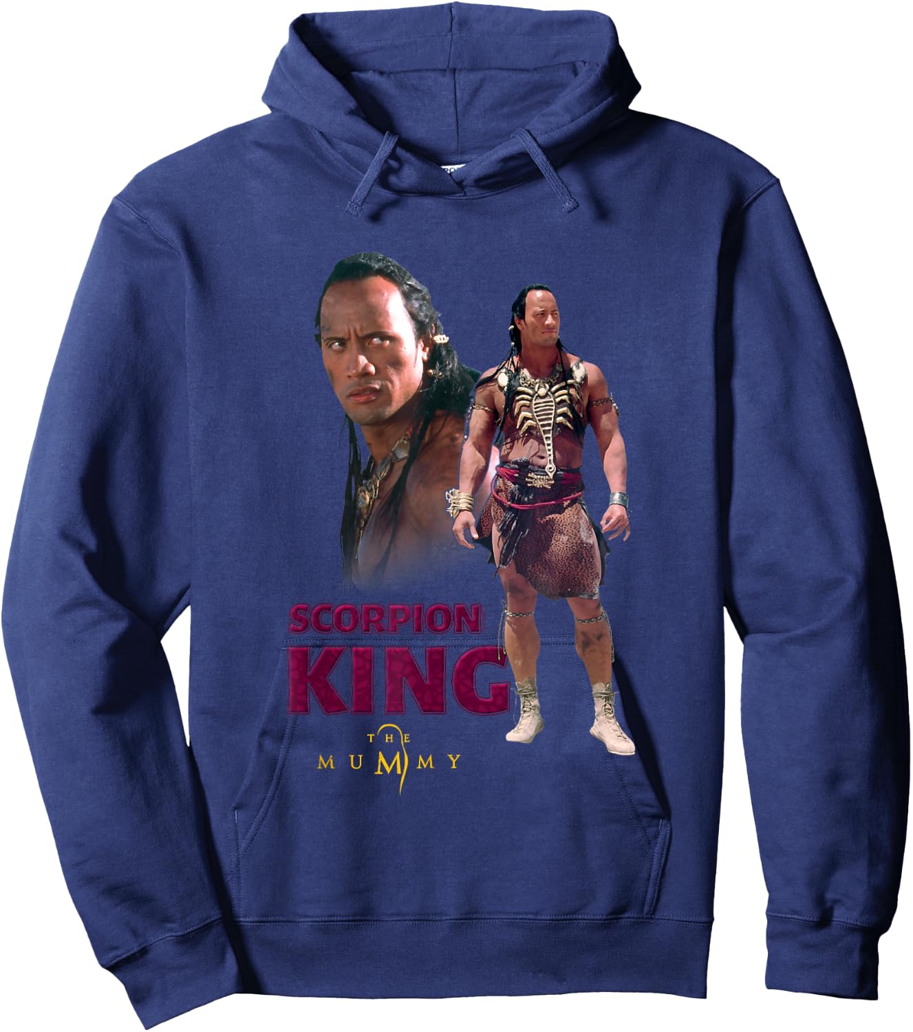 The Mummy Returns Iconic Scorpion King Pose Big Chest Poster Hoodie - Hoodie | Navy