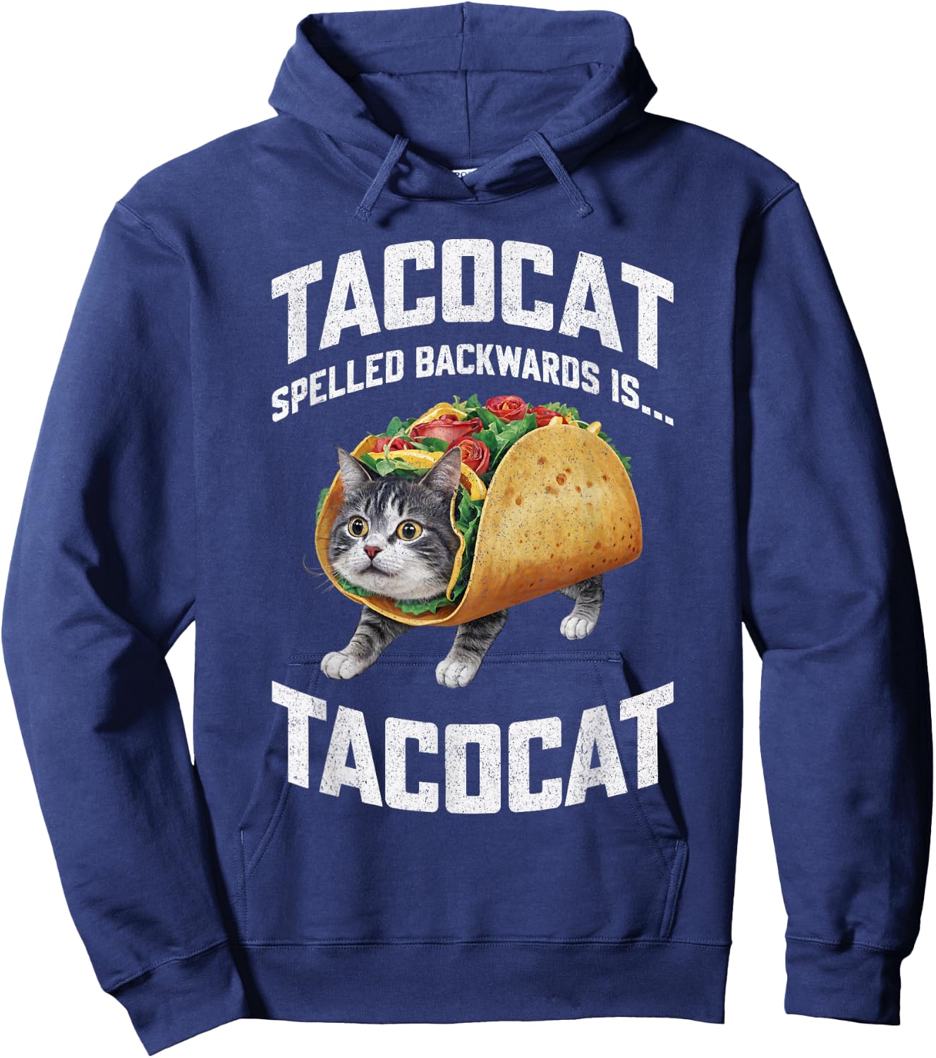 Tacocat Spelled Backward Is Tacocat Shirt Taco Cat Lover Men Women Girls Kids Hoodie - Hoodie | Navy