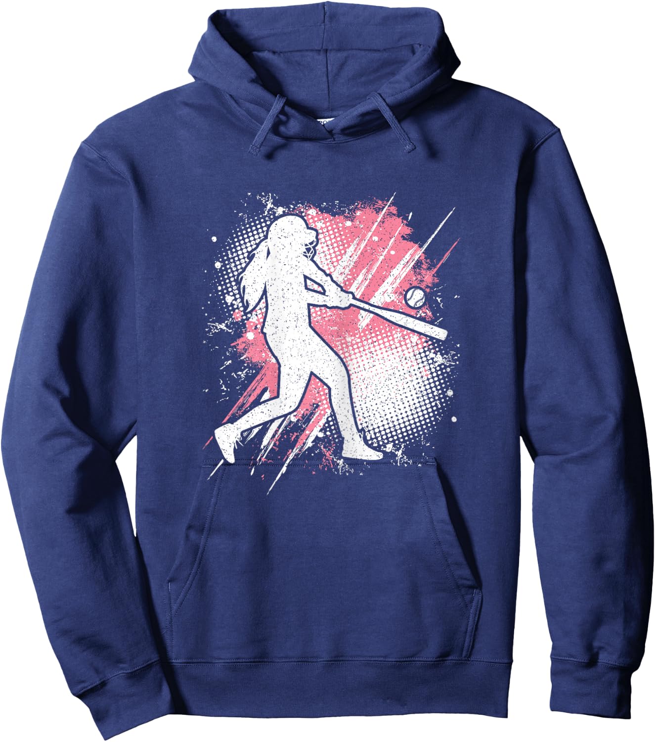 Softball Player Pink Softball Lover Women Girls Kids Hoodie - Hoodie | Navy