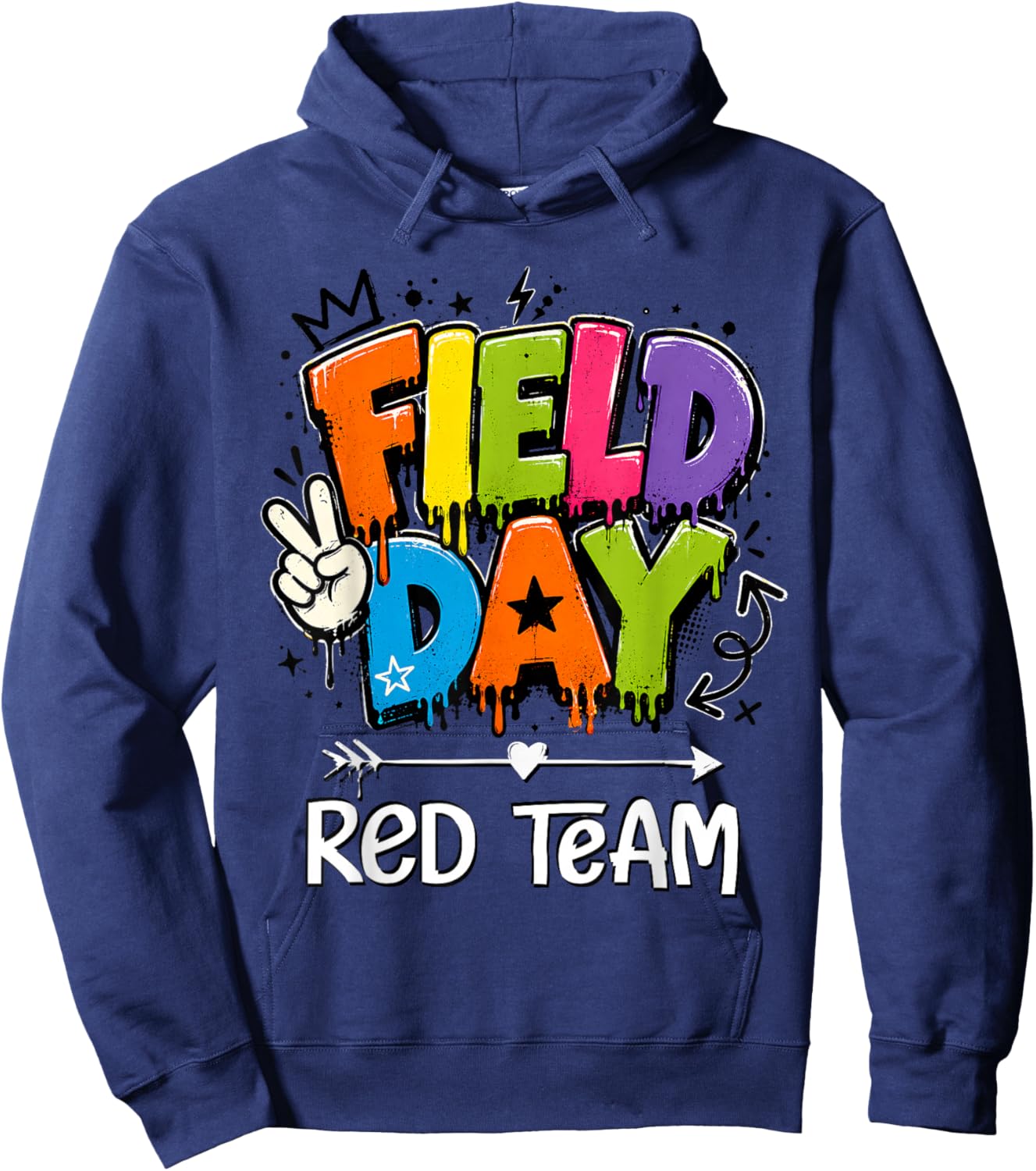 Funny Red Team Field Day 2026 Drip Teacher Boy Girl Kids Hoodie - Hoodie | Navy