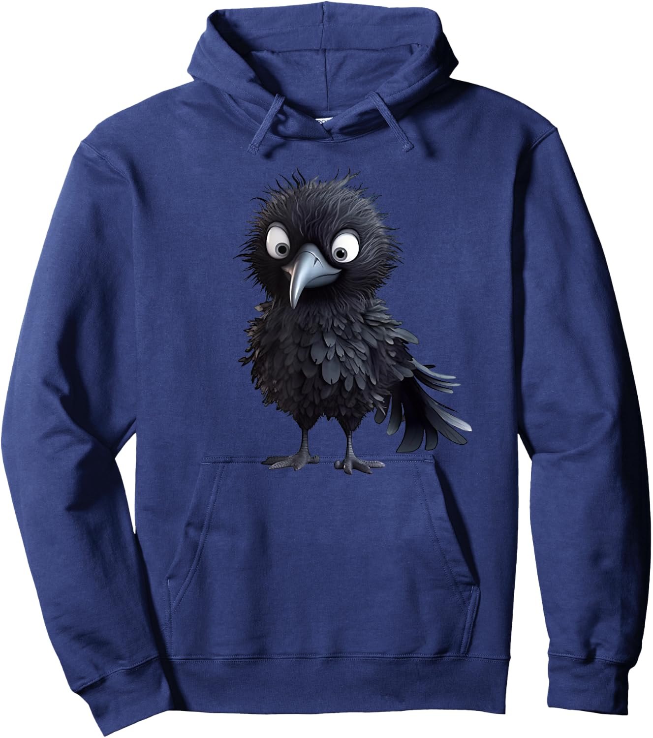 Black Raven Bird Graphic For Gothic Kids Women Men Cute Crow Hoodie - Hoodie | Navy