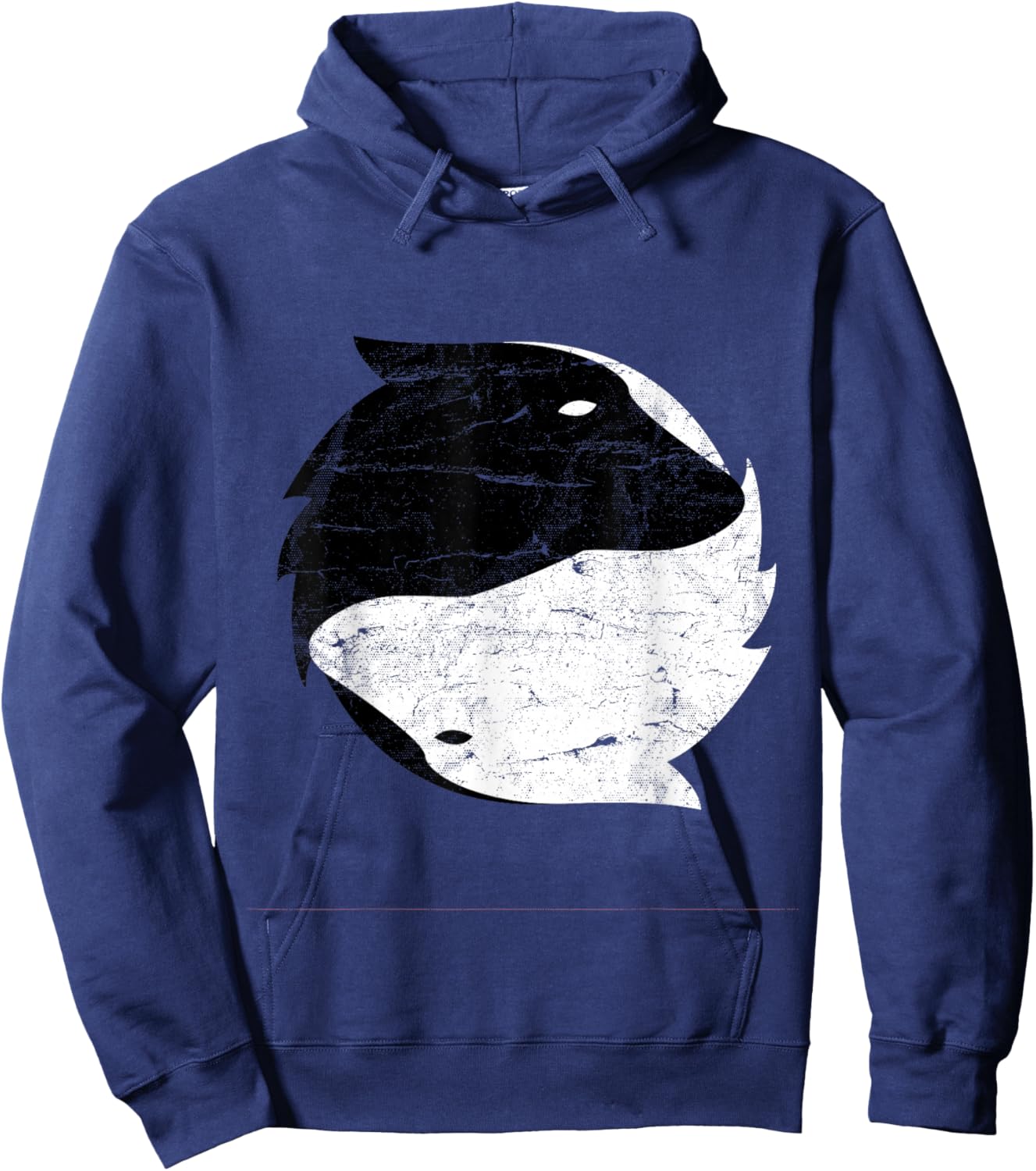 Yin Yang Wolf Shirt Gift Dog Spiritual Hoodie - Hoodie | Navy