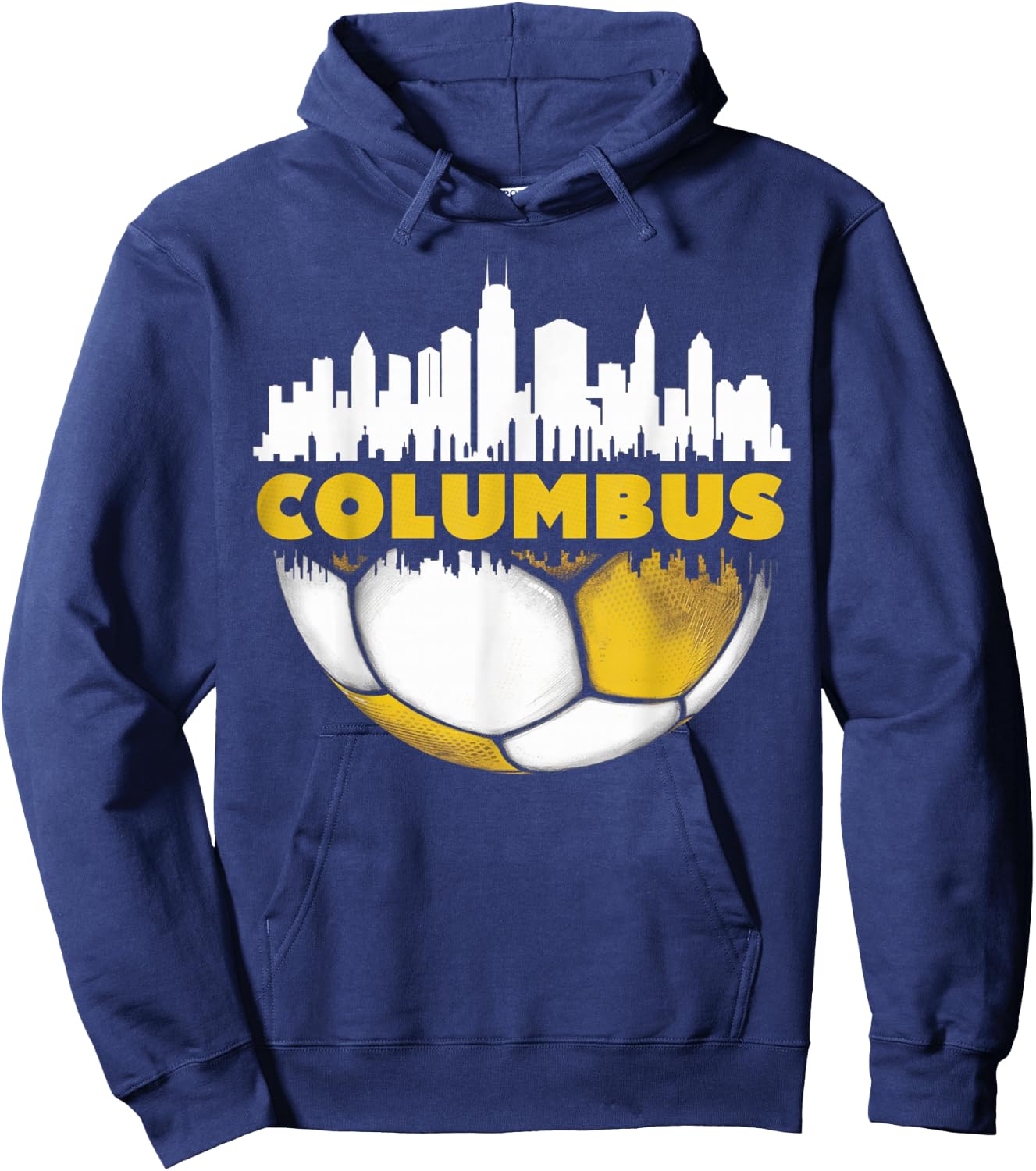 Columbus Soccer City Skyline - Gifts for Soccer Lover & Fan Hoodie - Hoodie | Navy