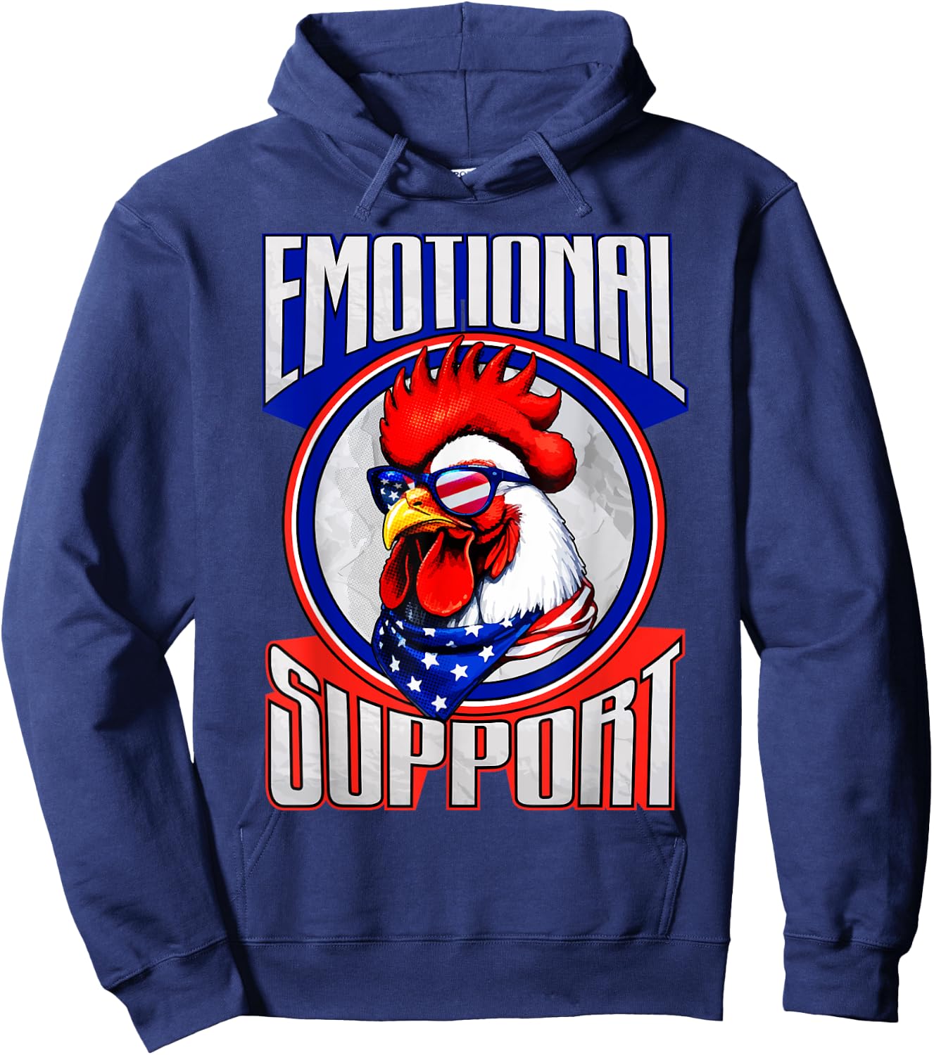 Emotional Support Chicken Lover Gift Funny Rooster Hoodie - Hoodie | Navy