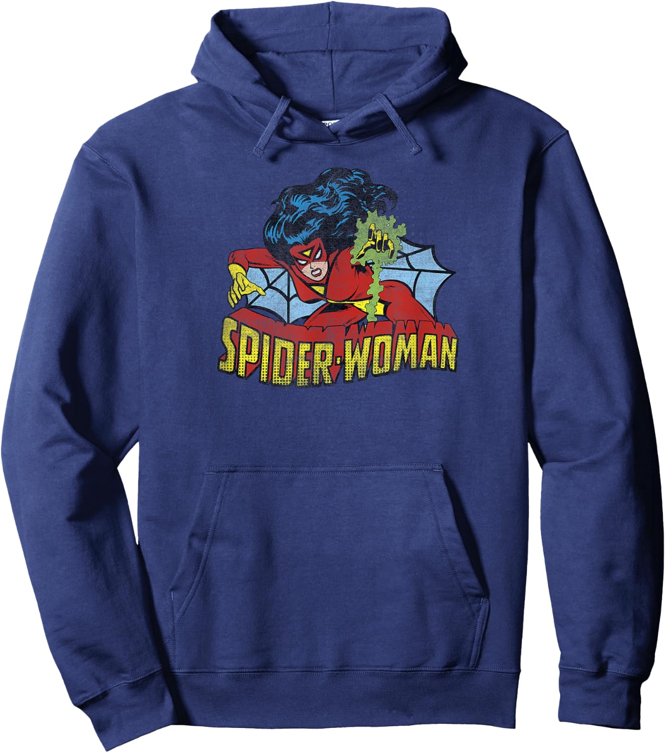 Marvel Comics Retro Distressed Spider-Woman Vintage Hoodie - Hoodie | Navy
