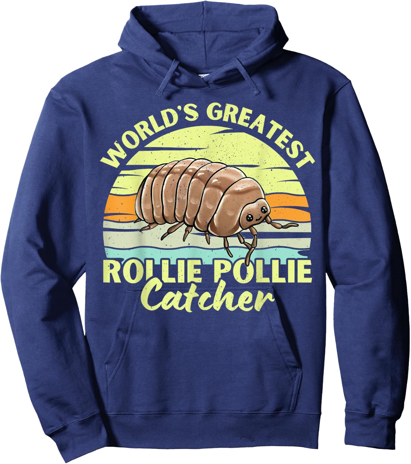 World's Greatest Rollie Pollie Catcher Retero Funny Isopod Hoodie - Hoodie | Navy