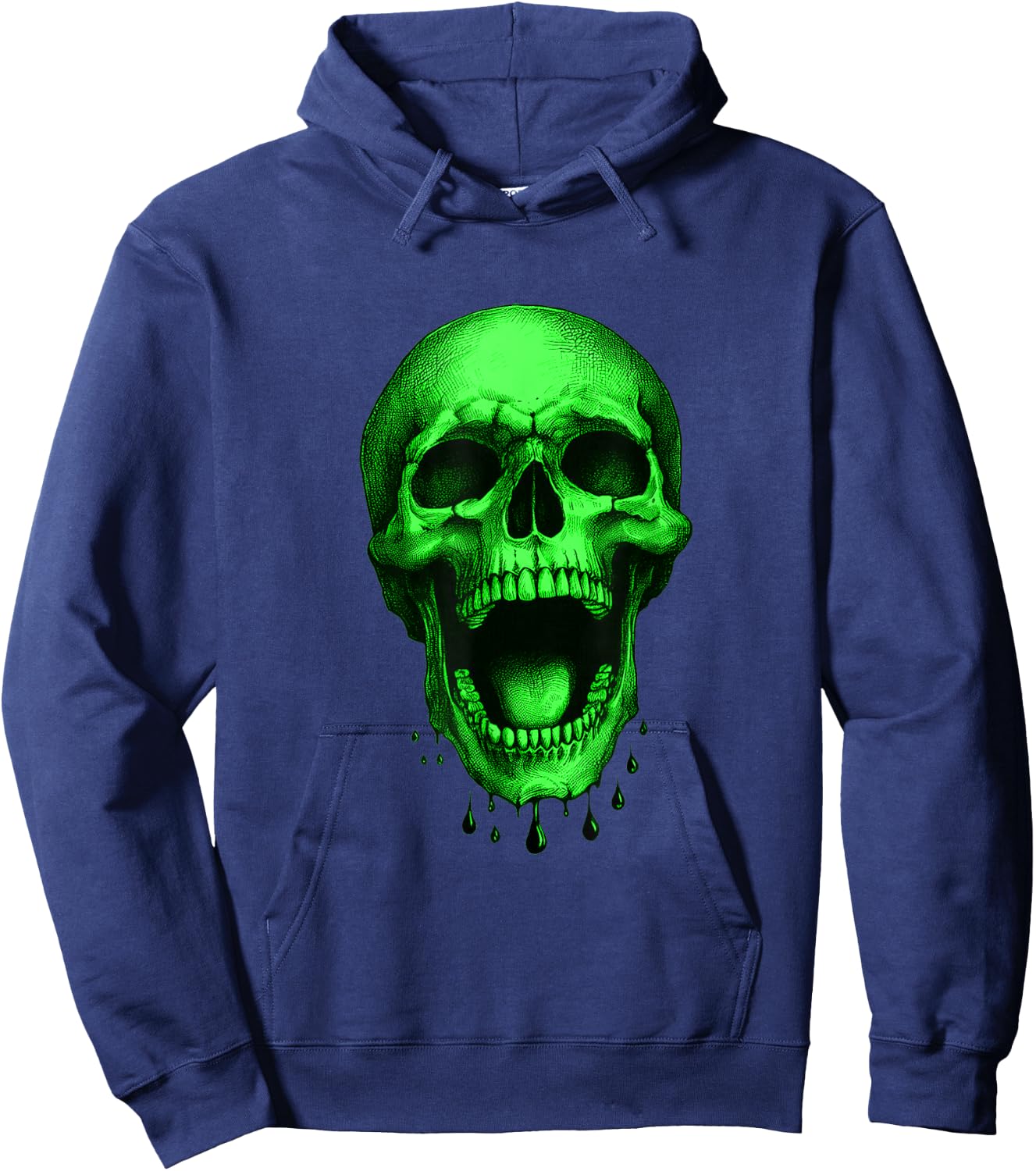 Neon Green Halloween Skull – Freaky! Hoodie - Hoodie | Navy