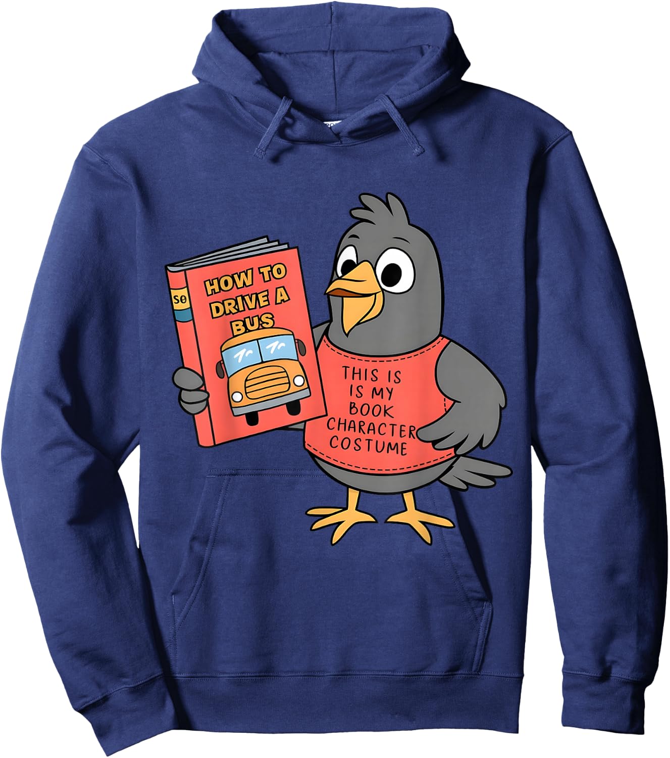 This Is My Book Character Costume-Funny Pigeon, Kids Reading Hoodie - Hoodie | Navy