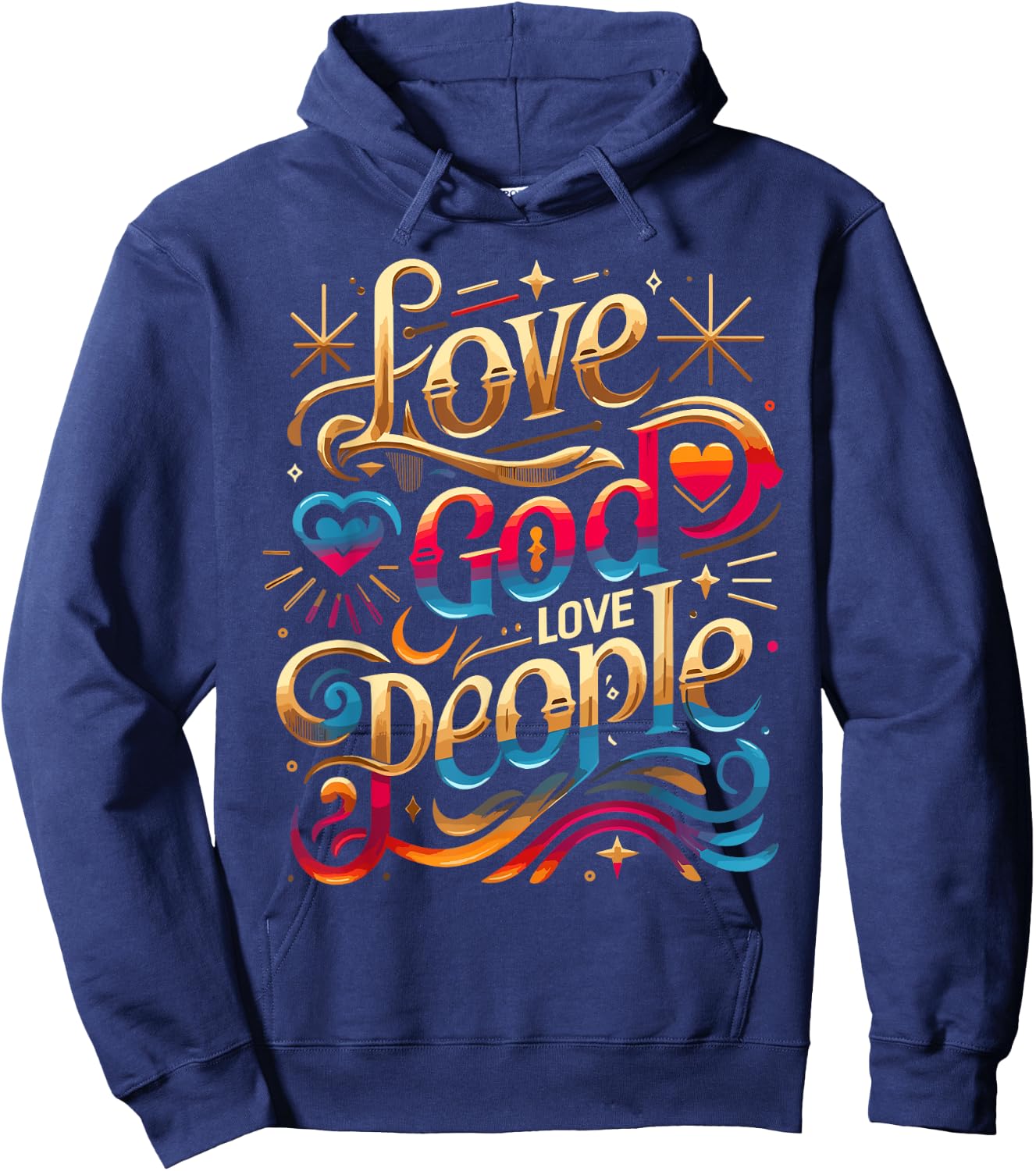 Trendy Love God Love People Shirt Love God Shirts Christian Hoodie - Hoodie | Navy