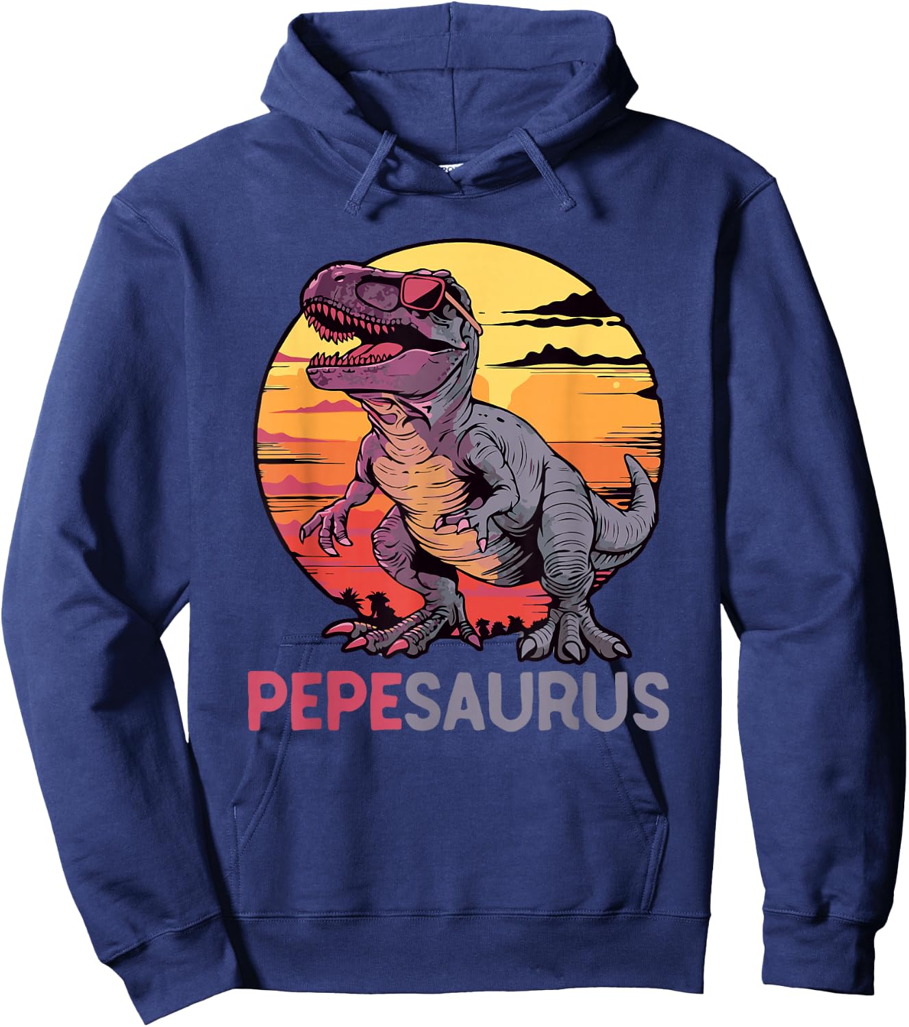 PepeSaurus Dino Dinosaur Pepe-Saurus T-Rex Funny Trex Hoodie - Hoodie | Navy