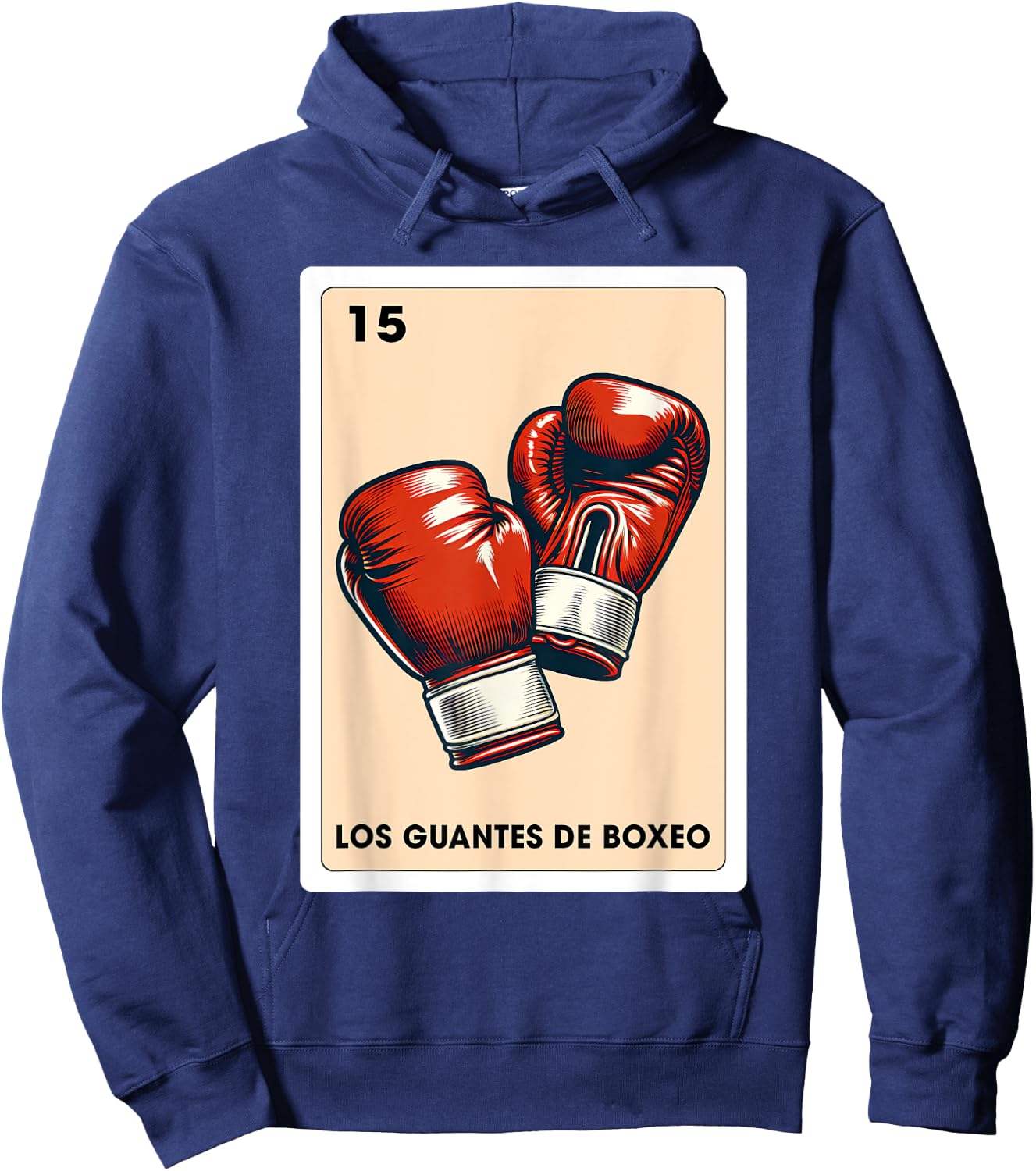 Mexican Boxing Lover Los Guantes De Boxeo Mexican Bingo Card Hoodie - Hoodie | Navy
