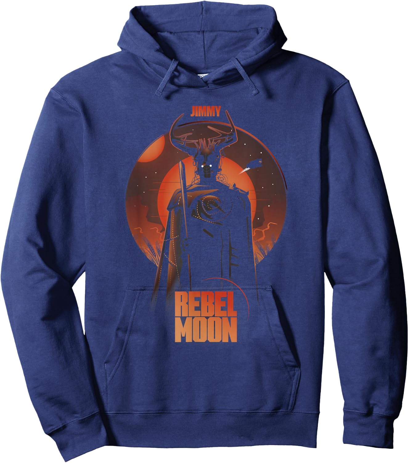 Rebel Moon Red Galactic Jimmy Celestial Silhouette Poster Hoodie - Hoodie | Navy