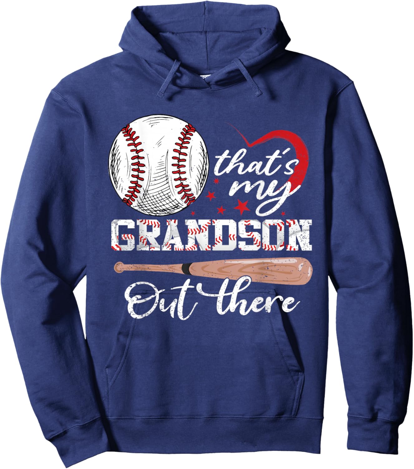 That's My Grandson Out There Baseball Mother's Day Hoodie - Hoodie | Navy