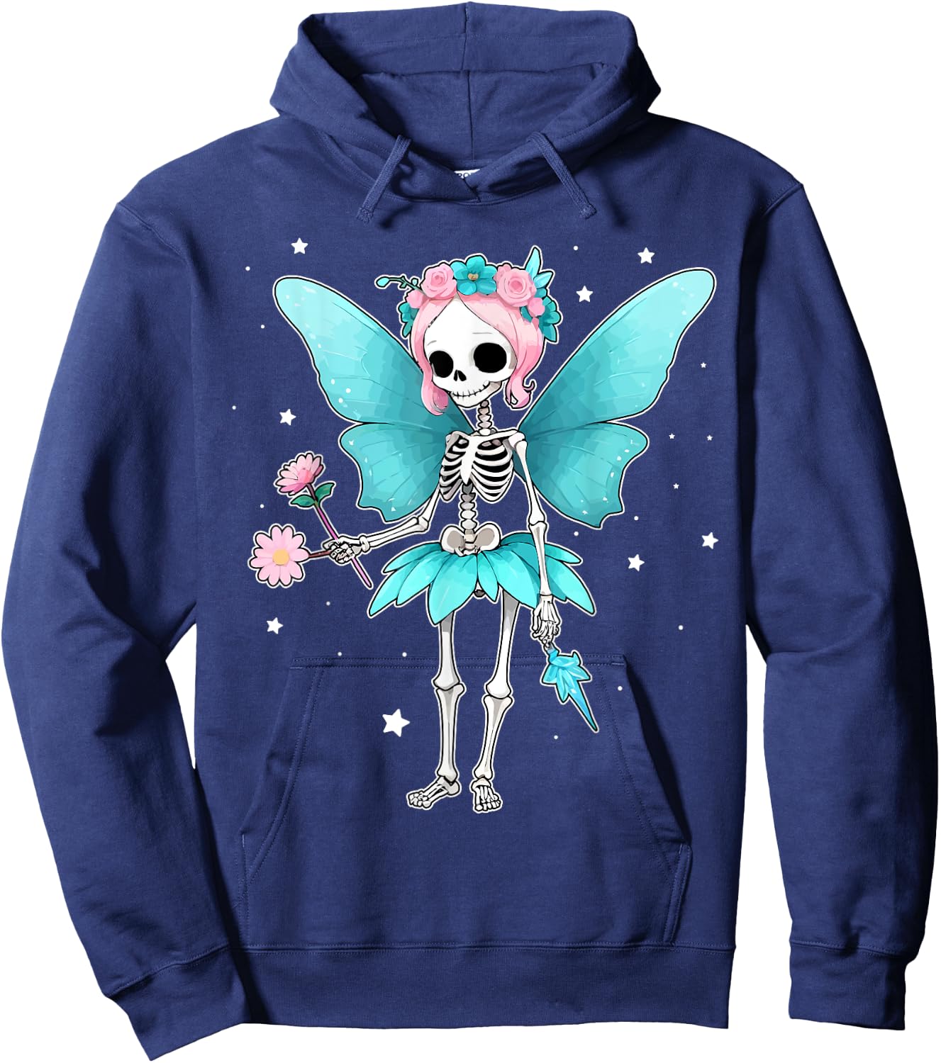Fairy Skeleton Enchanted Gothic Hoodie - Hoodie | Navy