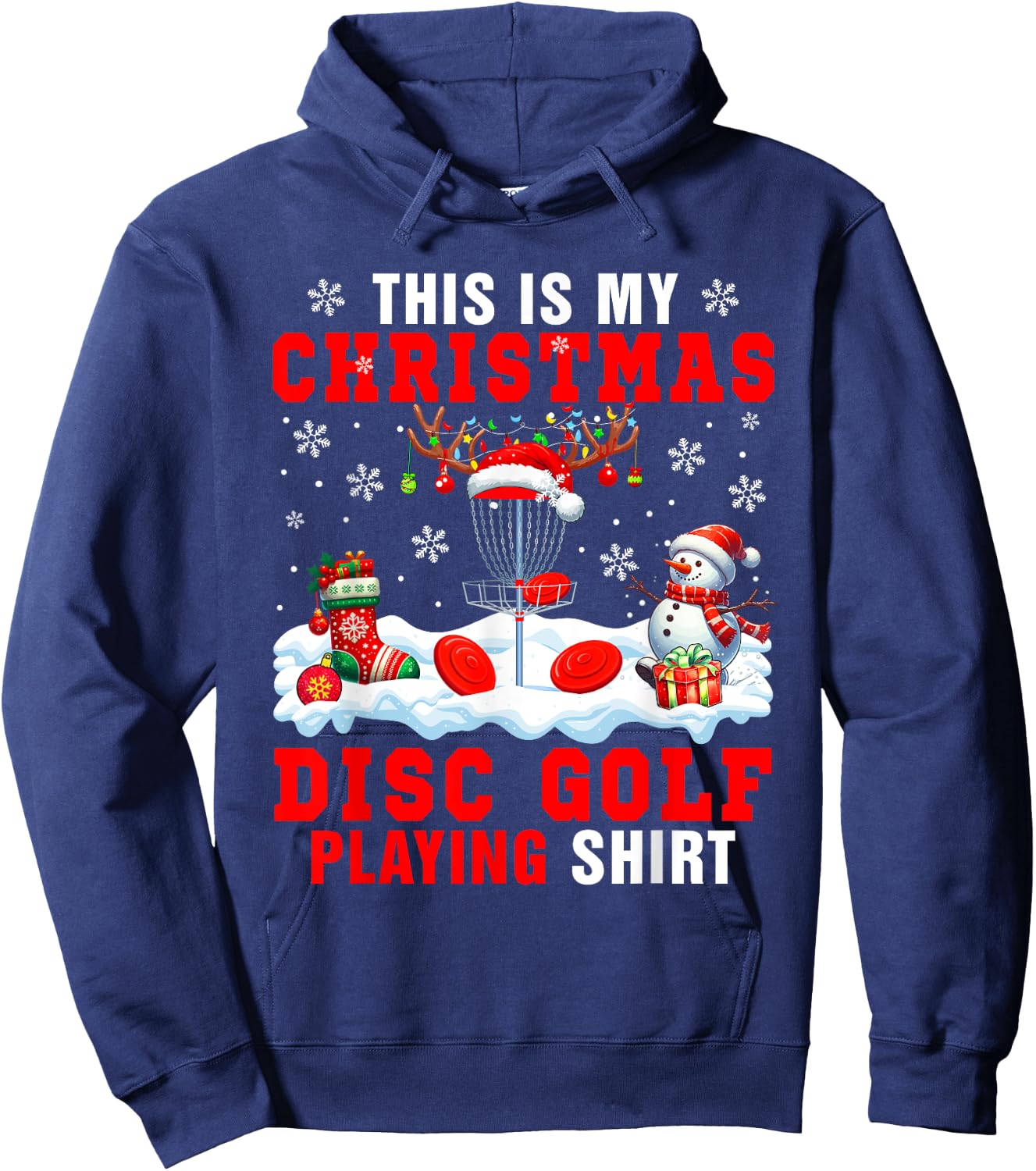 My Christmas Disc Golf Playing Shirt Santa Equipment Player Hoodie - Hoodie | Navy