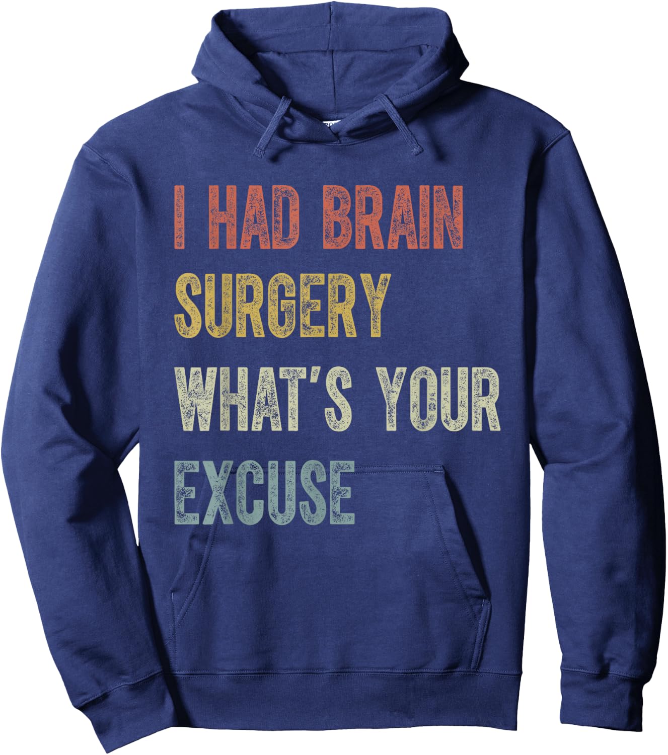 I Had Brain Surgery-Retro Brain Surgery Survivor Hoodie - Hoodie | Navy