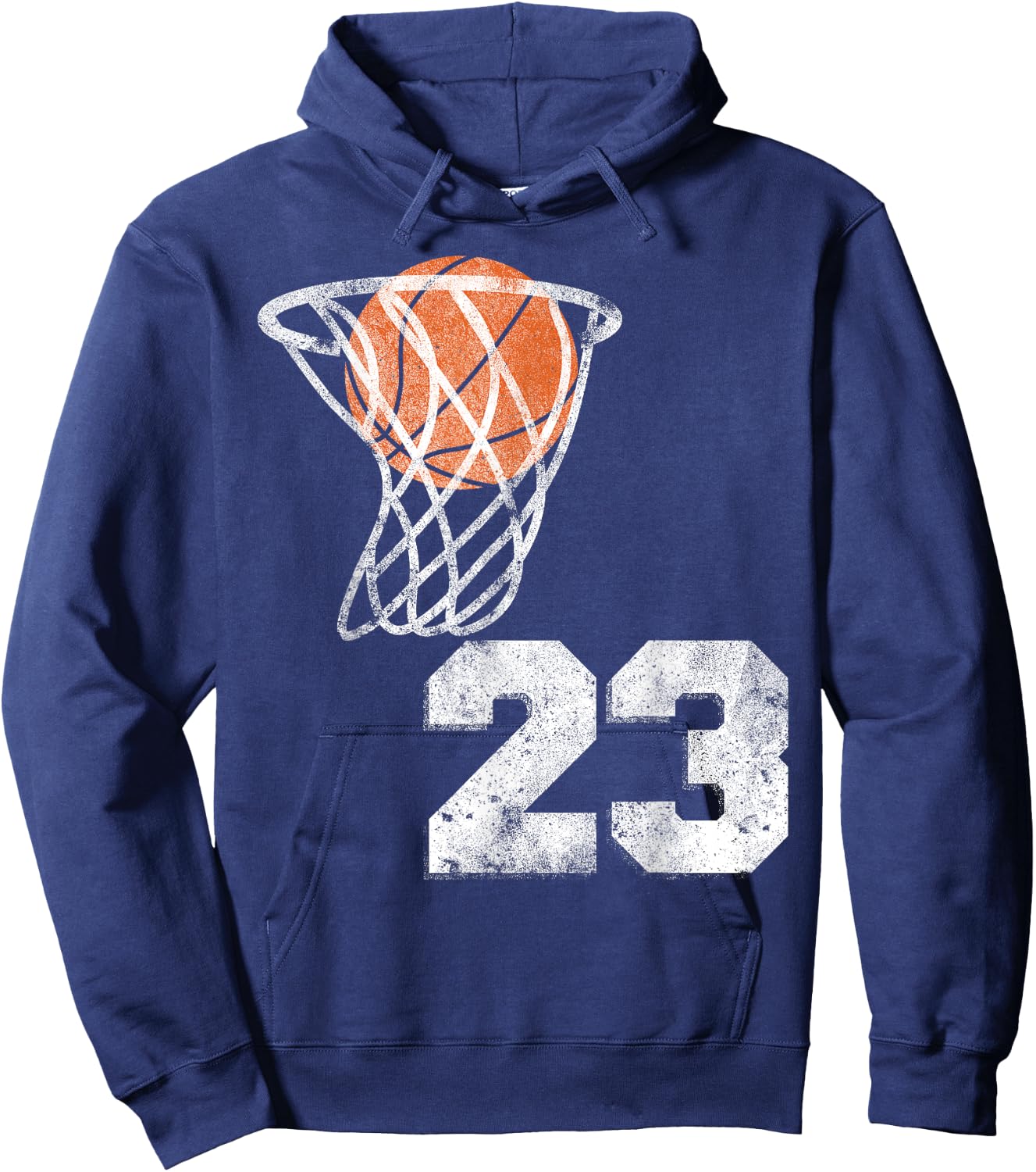 Vintage Basketball Jersey Number 23 Player Number Hoodie - Hoodie | Navy