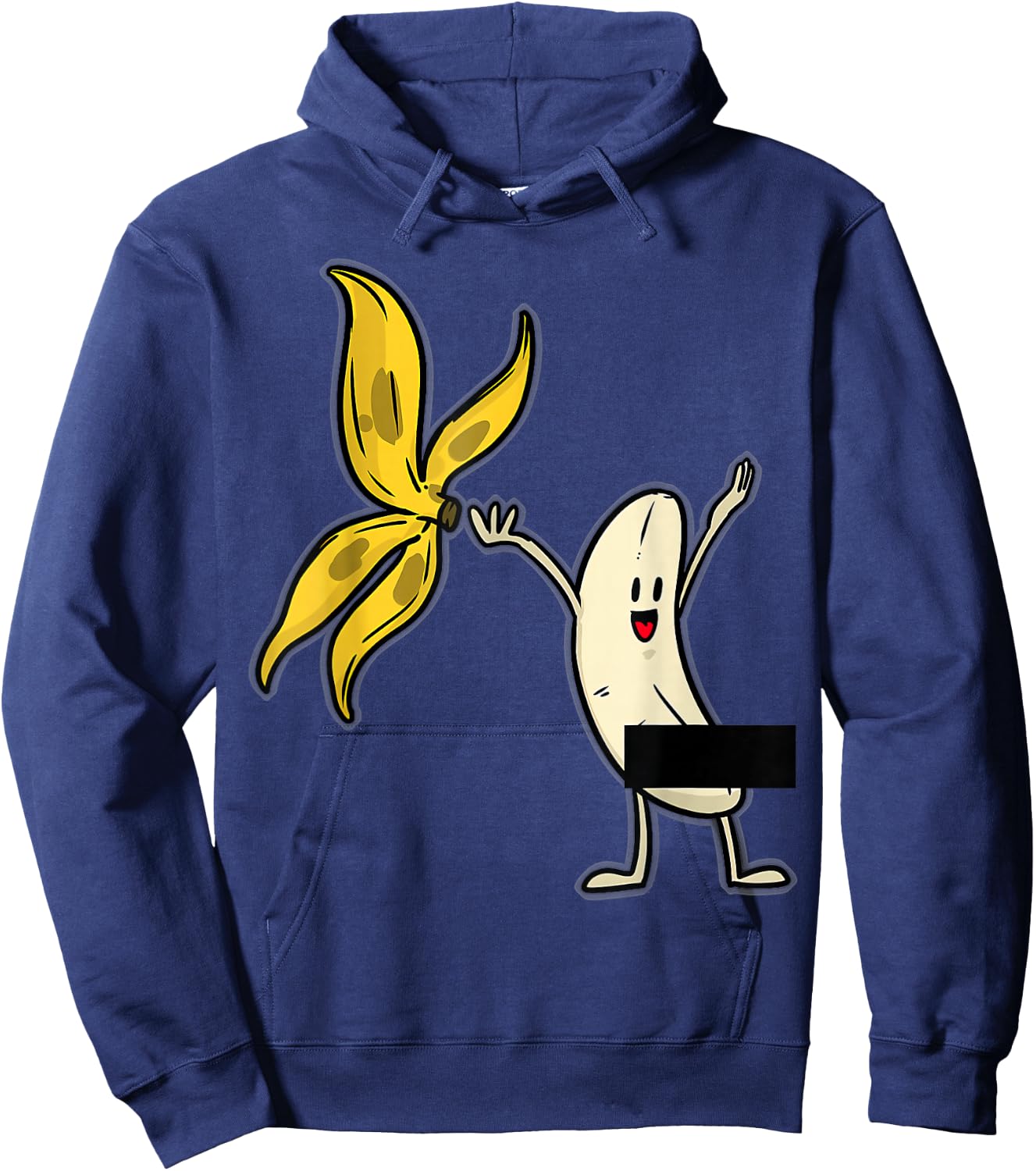 Banana Striptease Censored Naked Funny Adult Hoodie - Hoodie | Navy